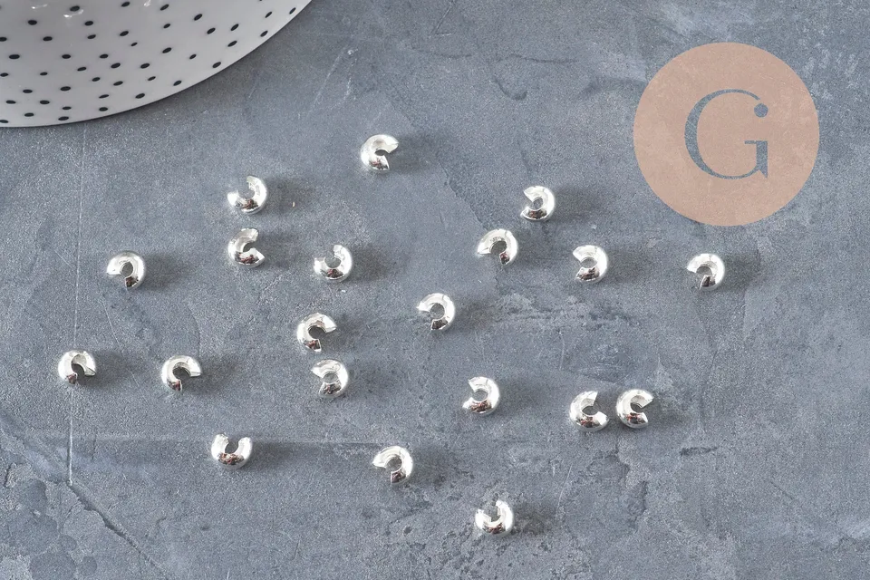 Gingerlily G11179 caches perles à écraser argenté 4mm x20