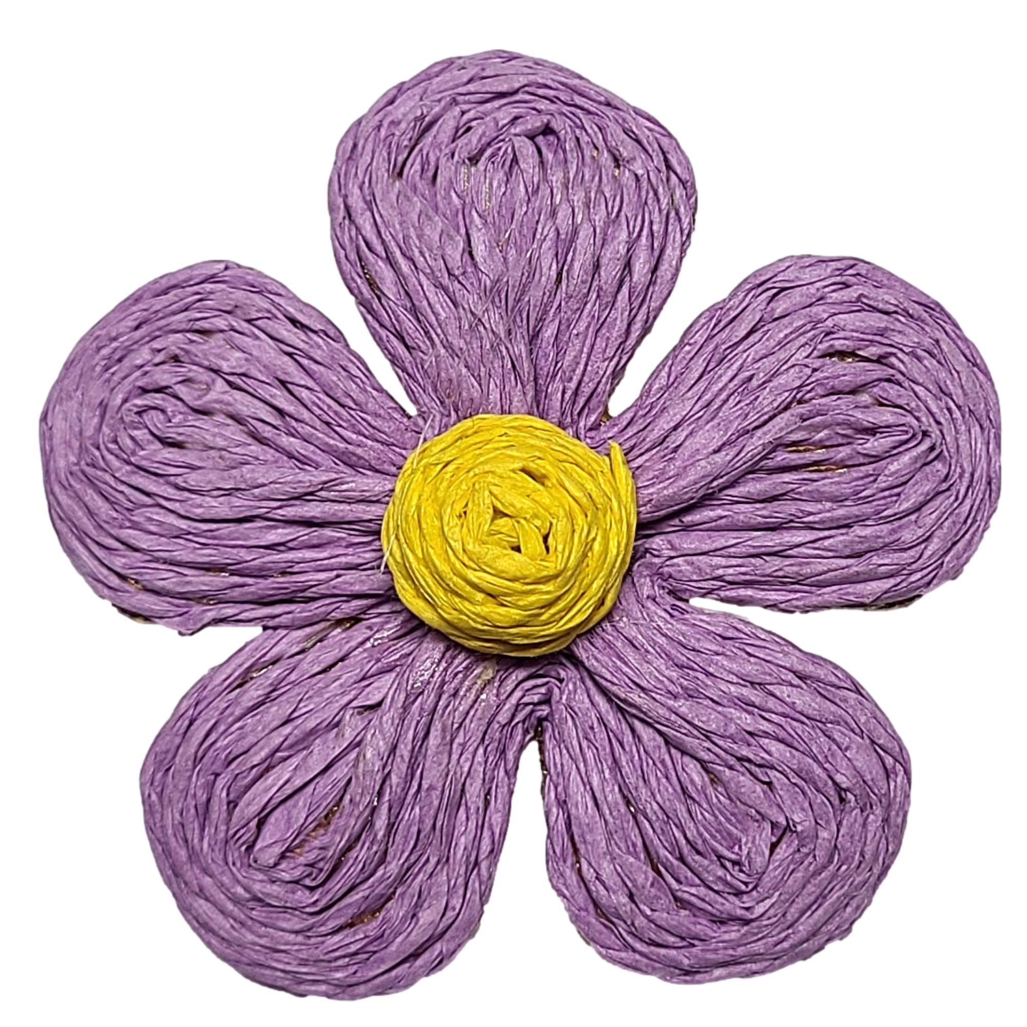 ARTSHOP Flower power fleur marguerite raphia lilas 55mm x1