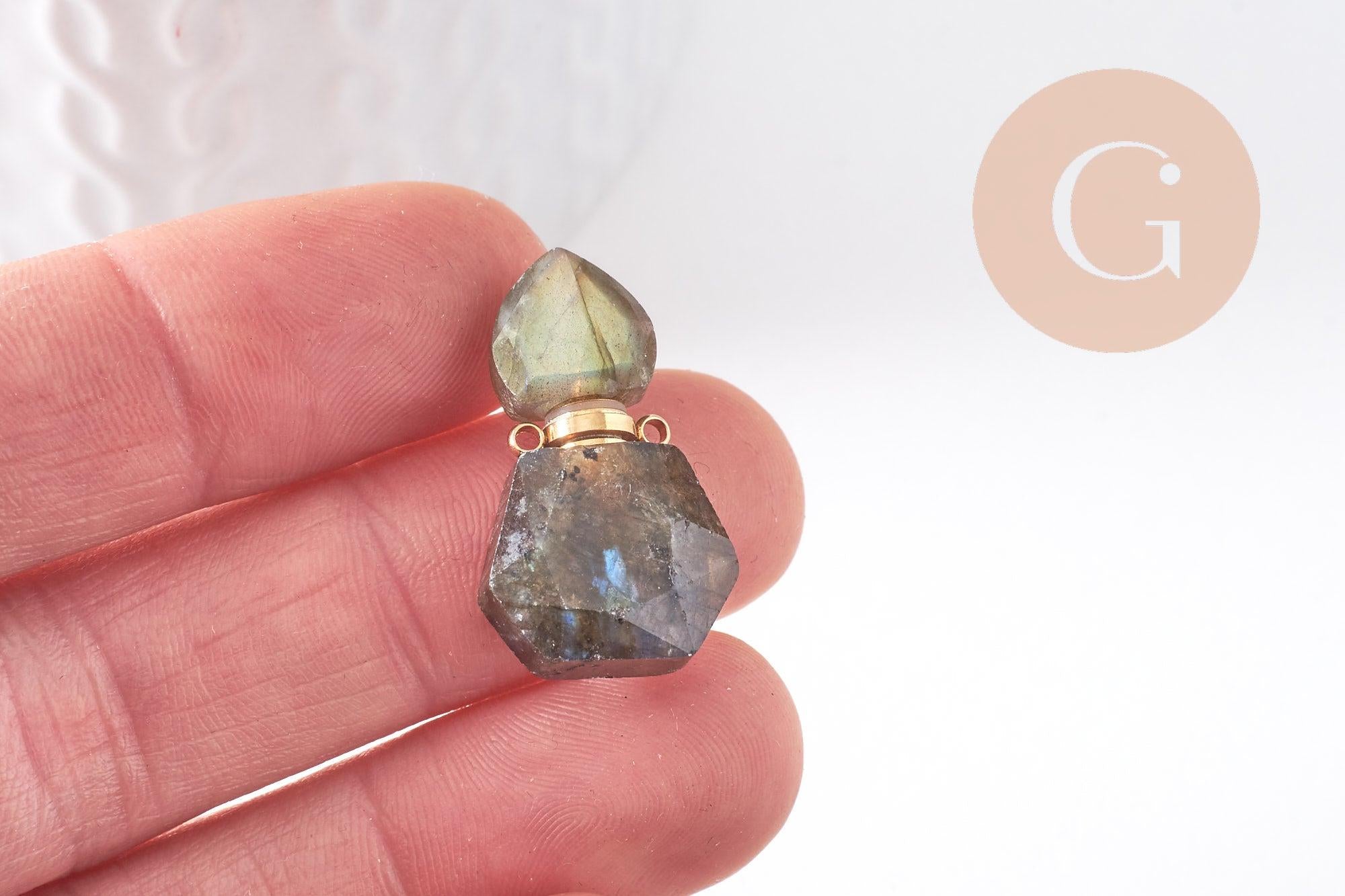 Gingerlily G10315 pendentif fiole labradorite 27,5mm