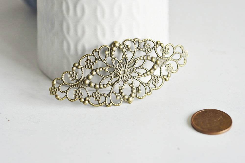 Gingerlily Pendentif fleur filigrane bronze 81mm x1