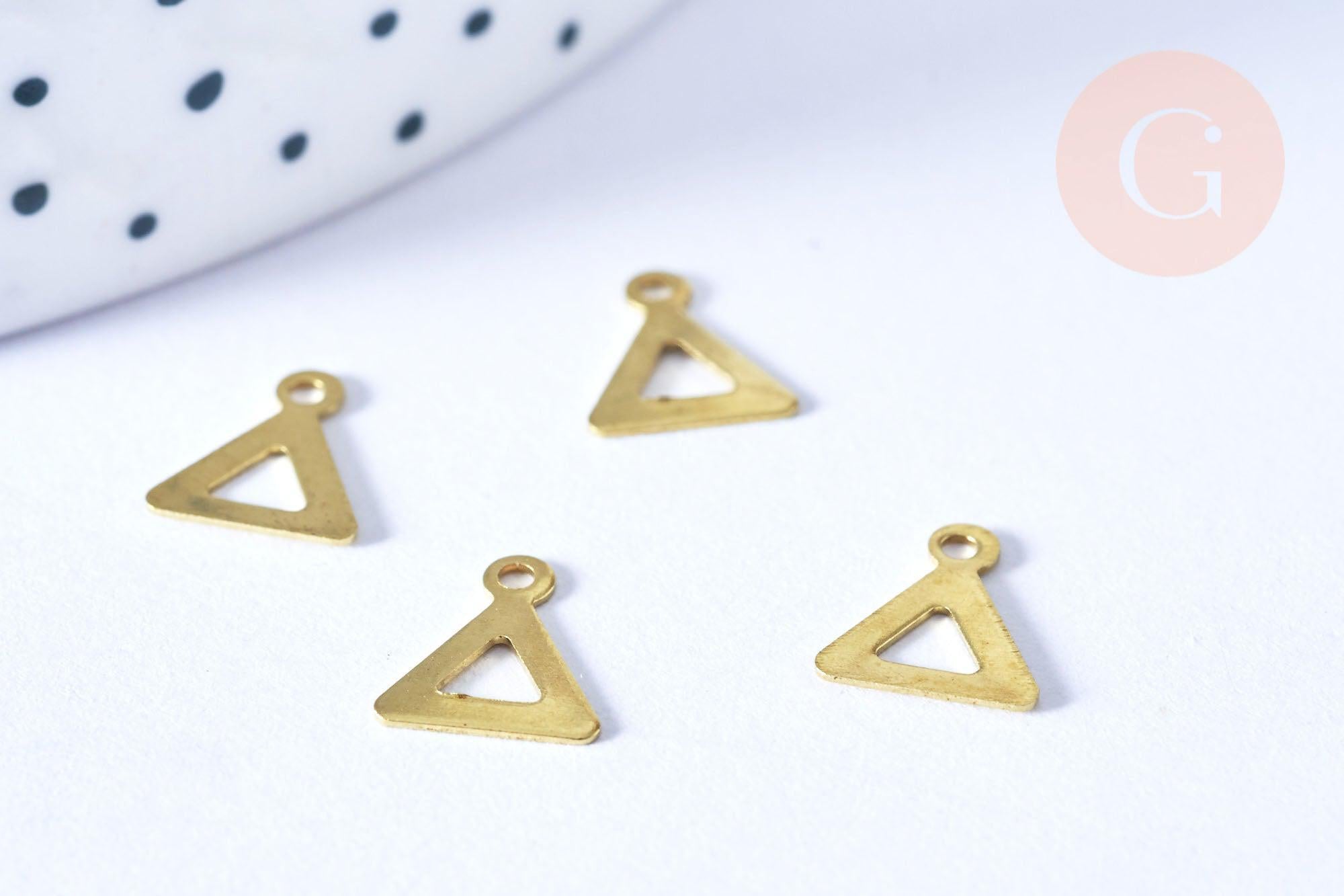 Gingerlily G6510 breloque triangle laiton brut 7mm x5