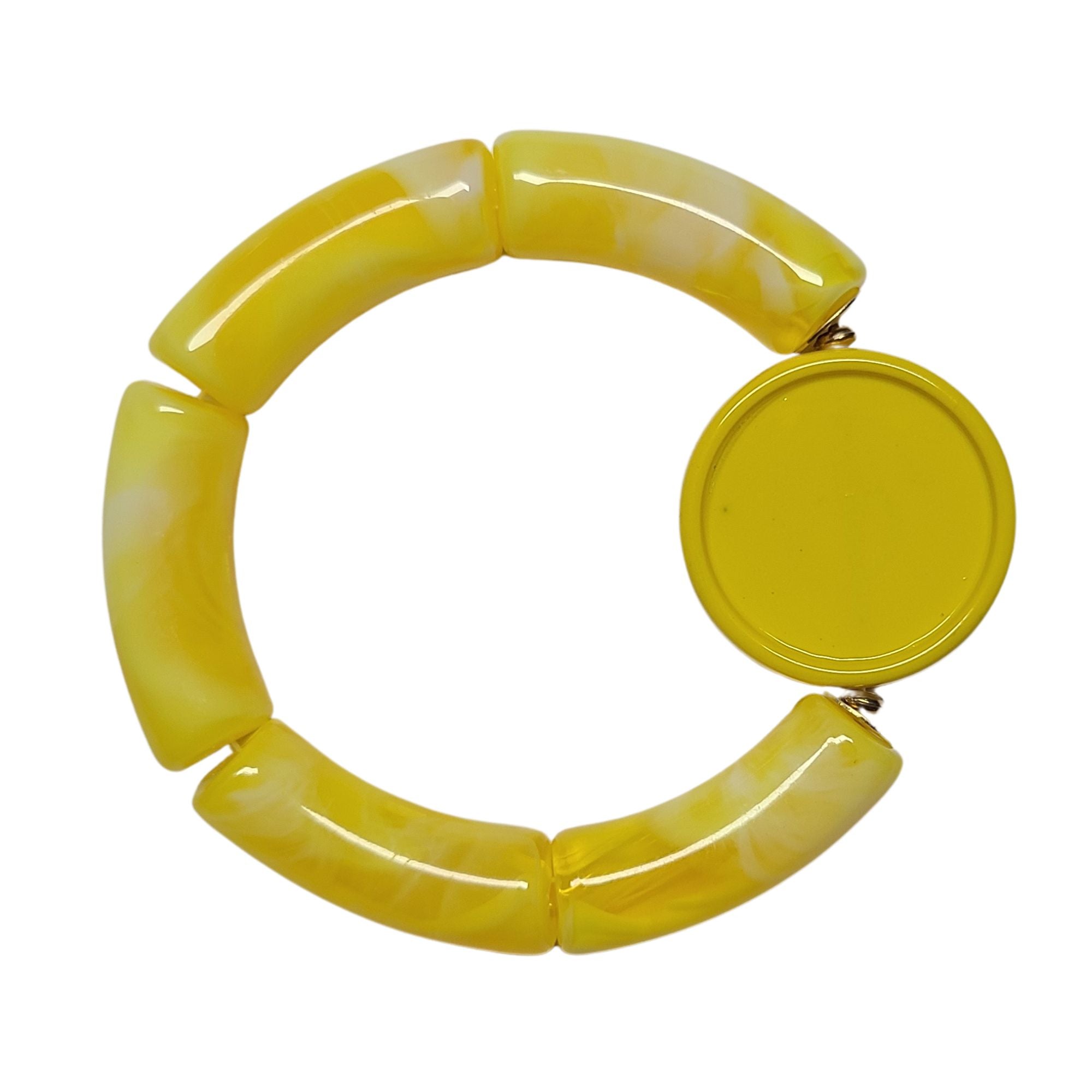 ARTSHOP Apprêts support cabochon double face 25mm citron x1