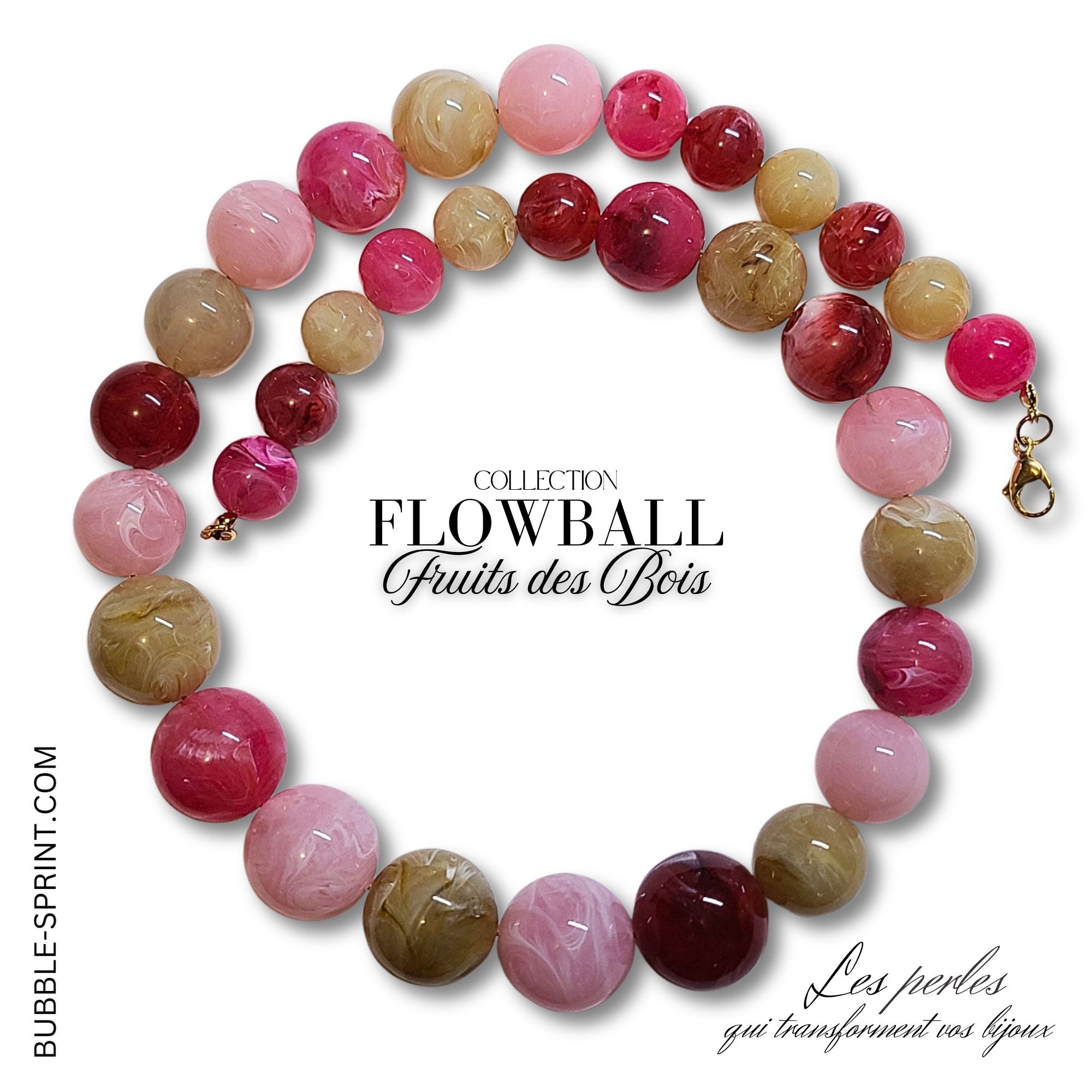 ARTSHOP Bijoux en KITS FLOWBALL collier Fruits des Bois 63cm