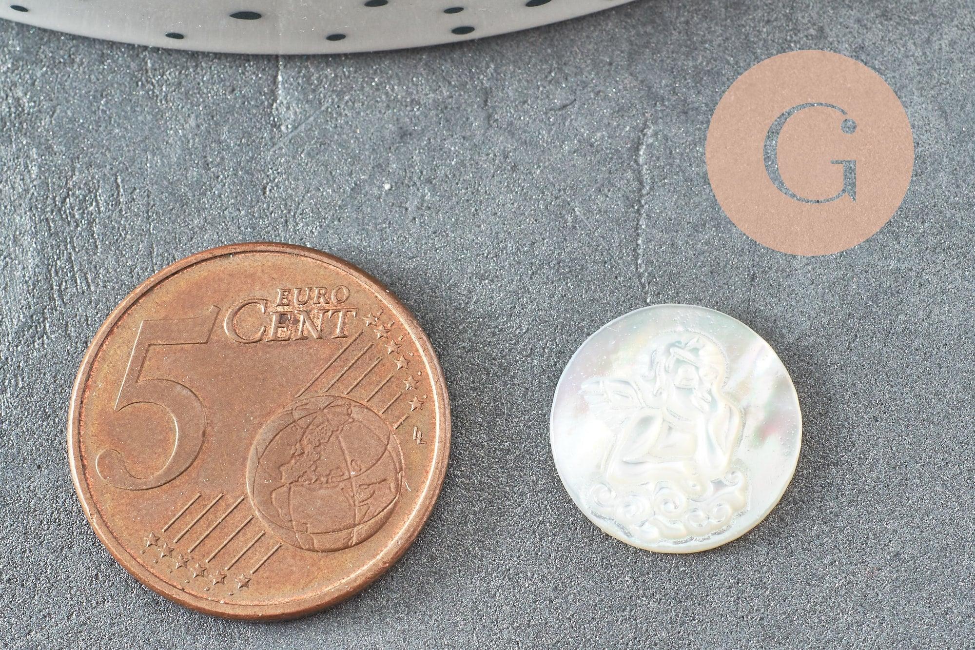 Gingerlily Pierres G9626 cabochon ange nacre blanche 14mm