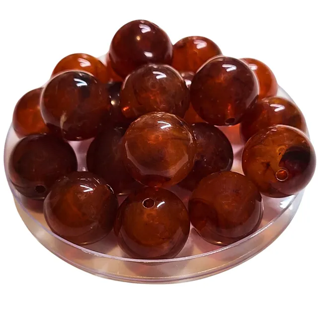 ARTSHOP Boules 20MM 380 Caramel marbré perle acrylique x1