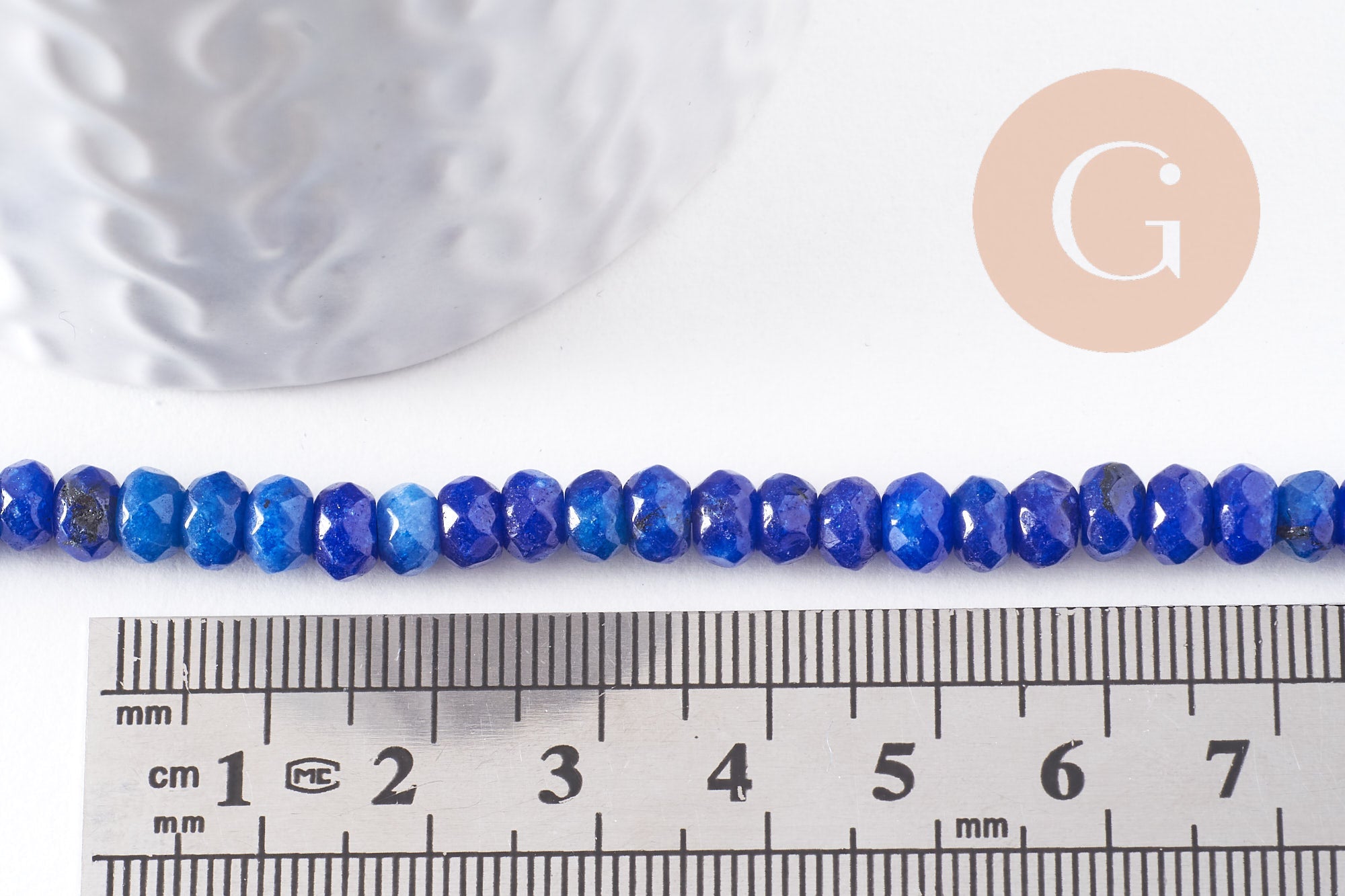 Gingerlily Perles jaspe perles rondelle bleu 6x4mm fil