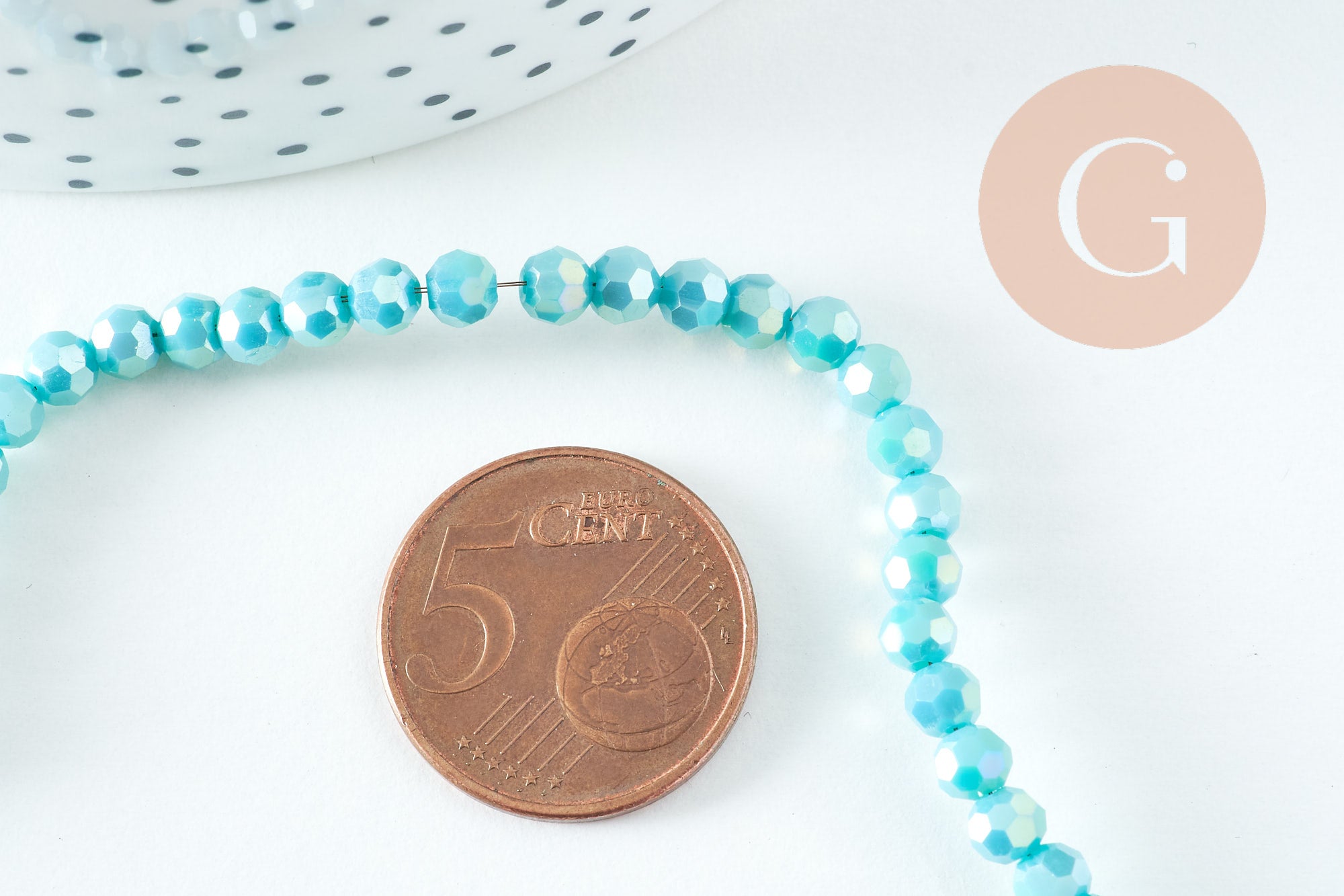 Gingerlily Perles cristal G10725 perles turquoise irisé 4mm fil
