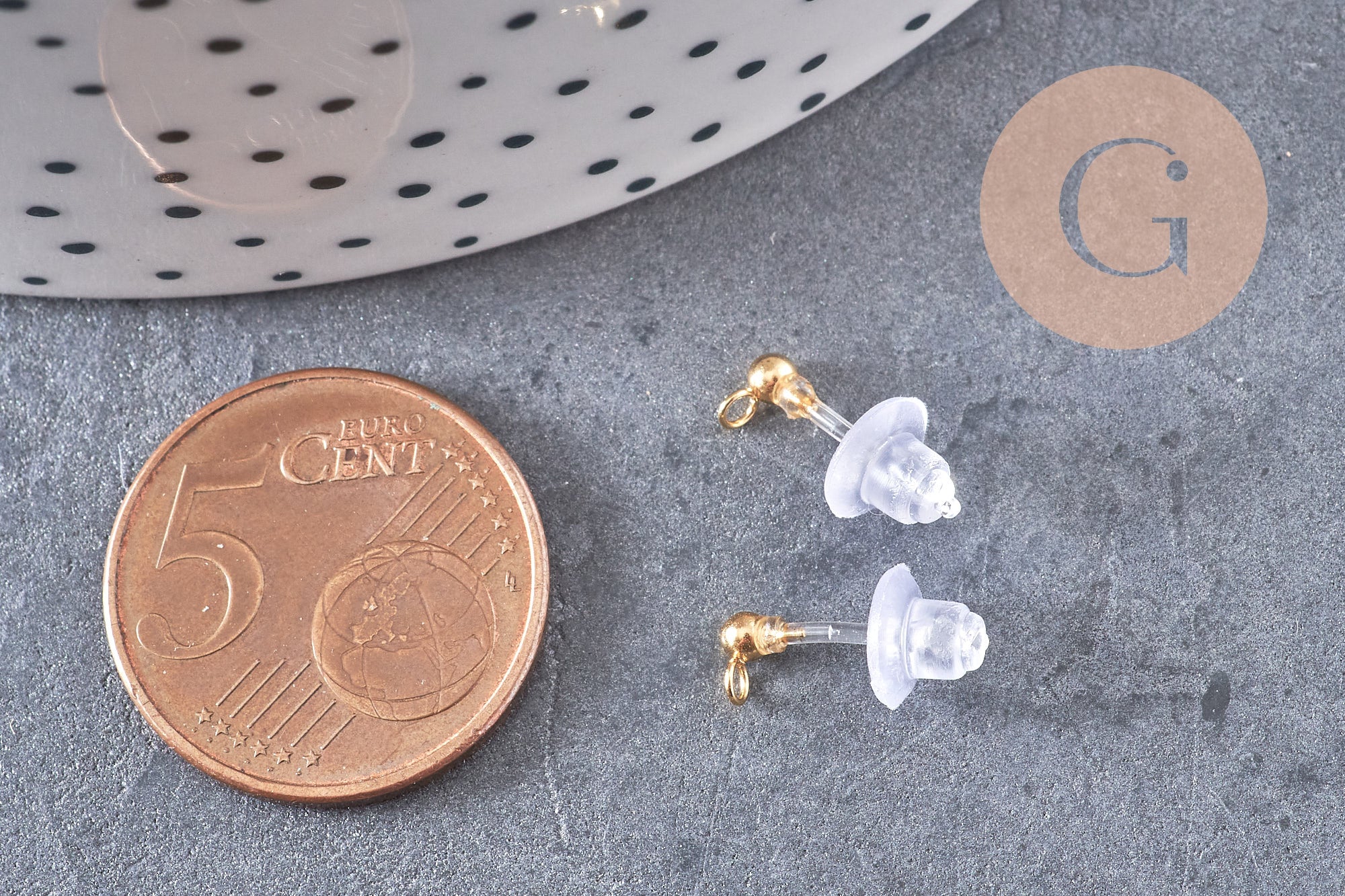 Gingerlily Perles G10813 clous puces dorées acier boule x10