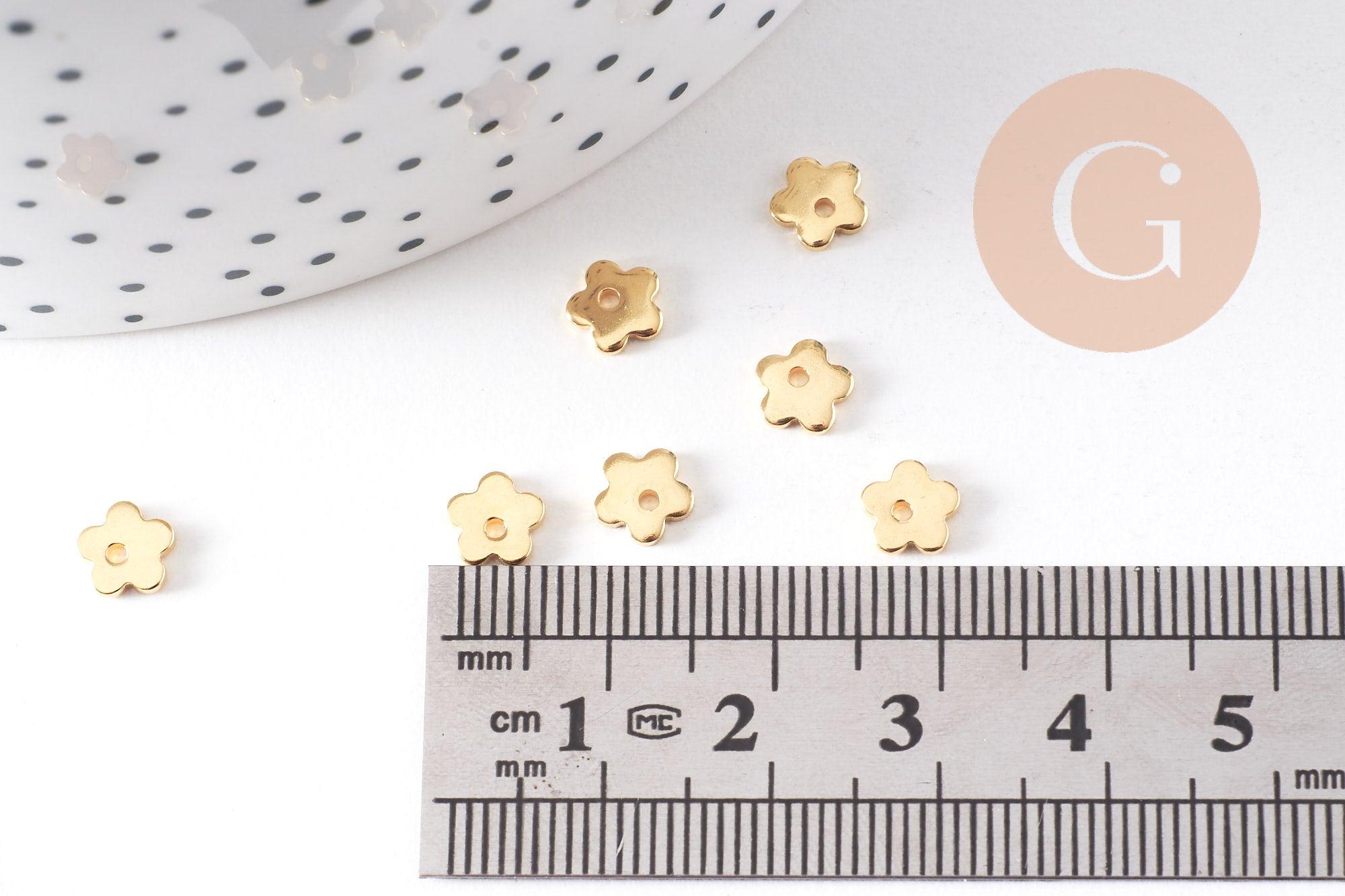 Gingerlily Pendentifs G10506 breloque fleur dorée acier 6mm x10