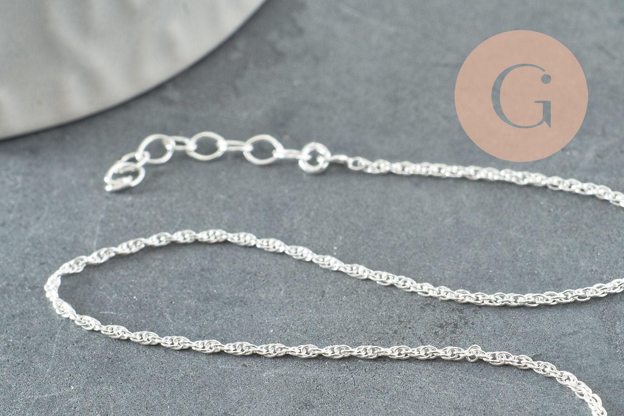 Gingerlily Chaînes pour bijoux DIY cheville argent 925 24cm x1