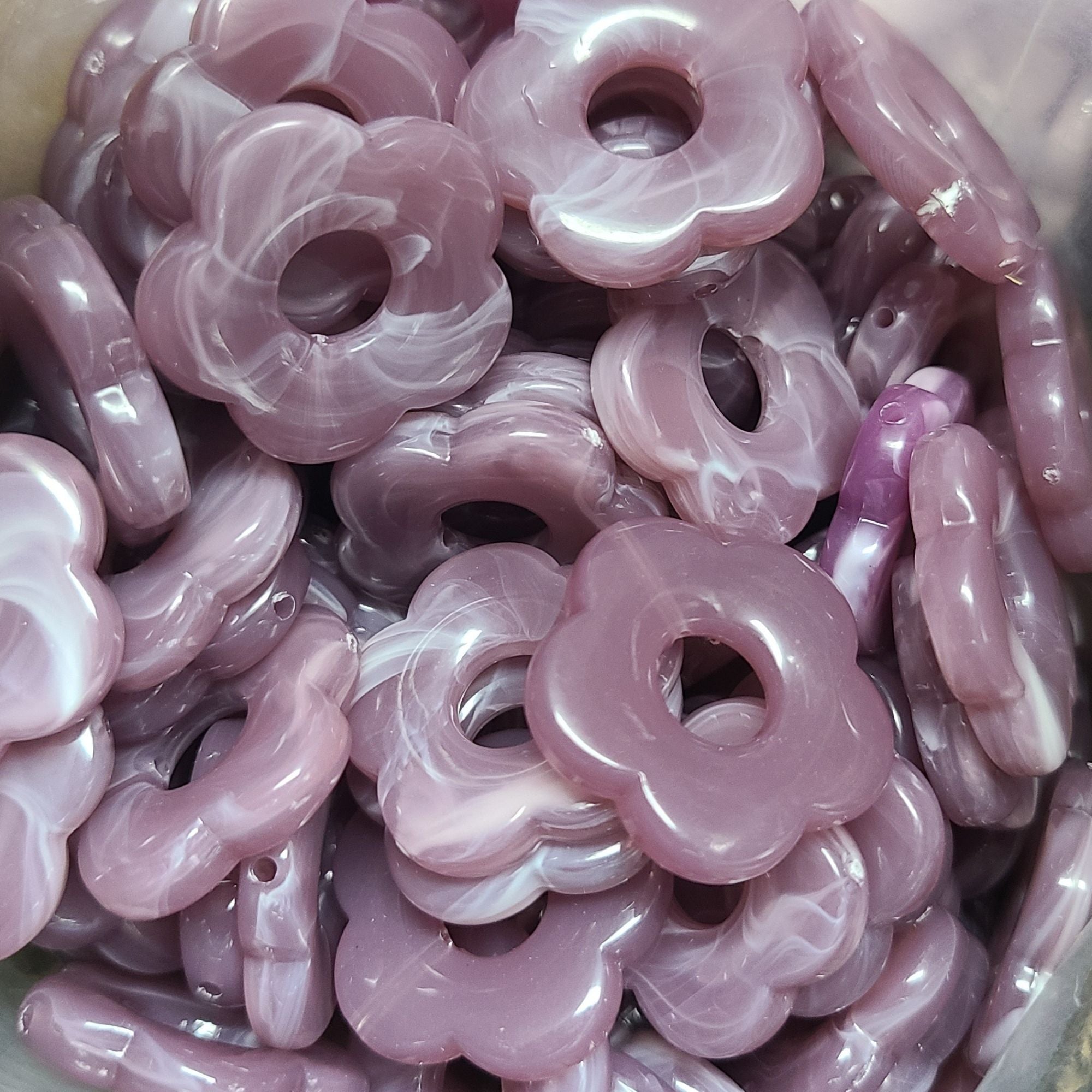 ARTSHOP Flower Power 22 perle fleur capucine parme 27mm x1