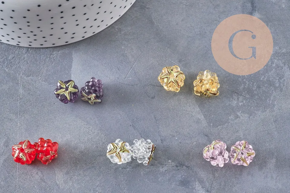 Gingerlily Perles pour bijoux DIY G11026 perle framboise rouge 12,5mm
