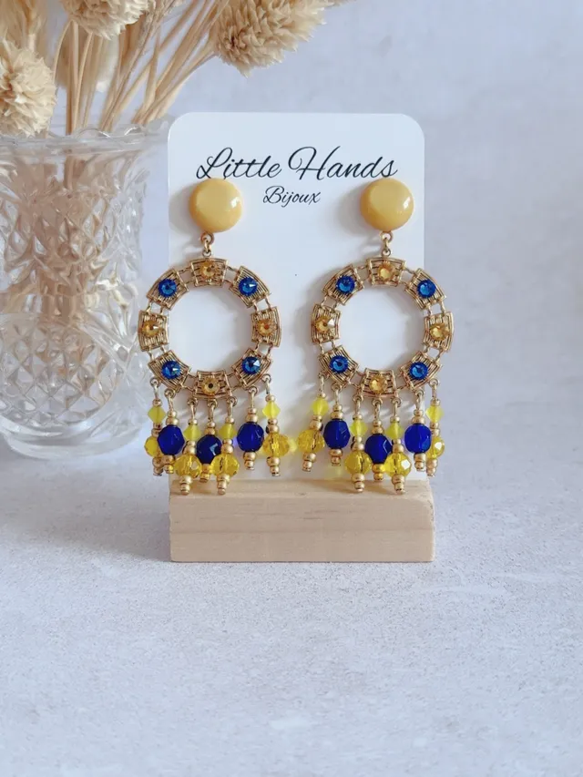 Little Hands Bijoux Calypso Blue Lemon boucles d'oreilles fantaisie