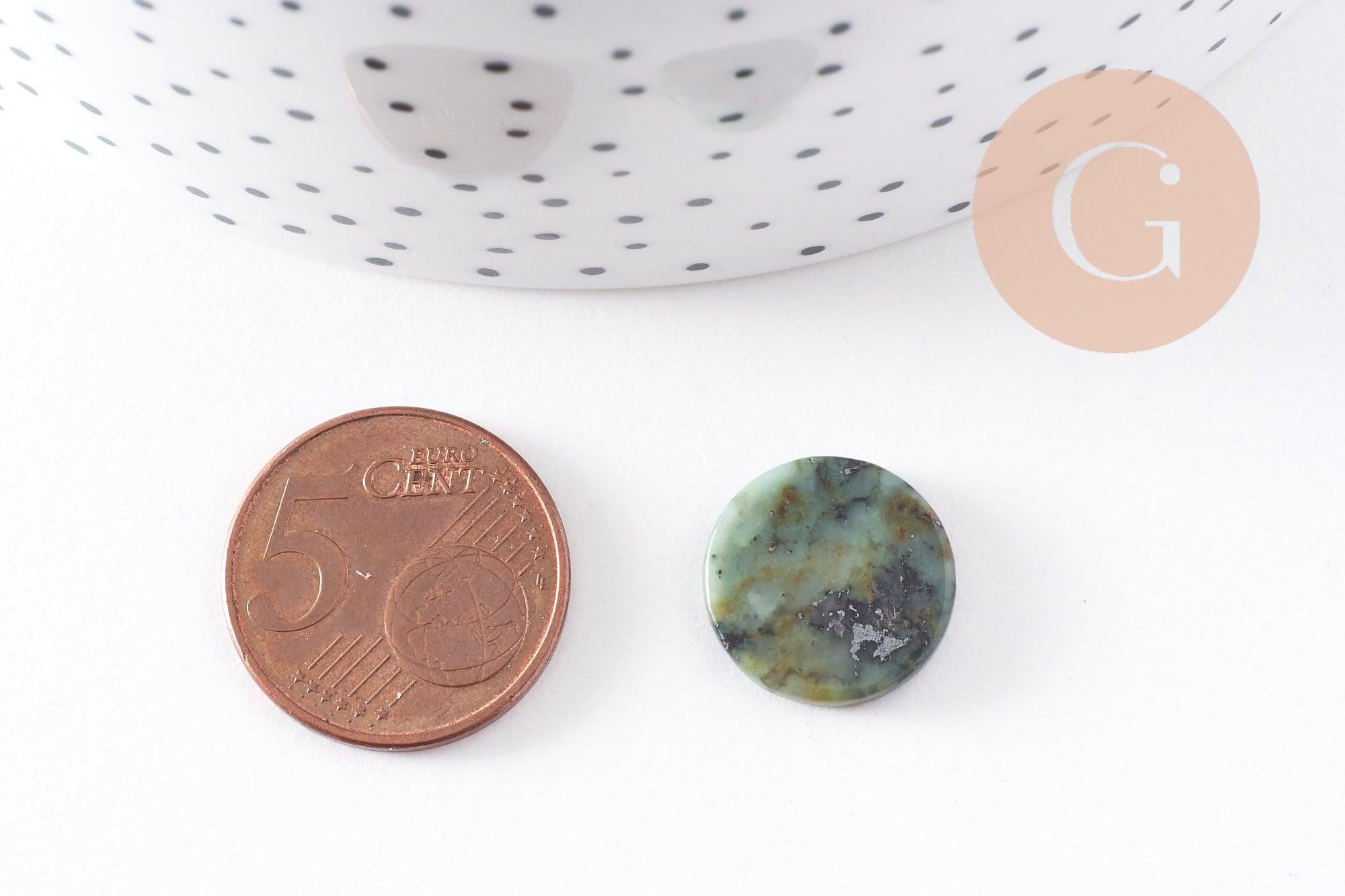 Gingerlily Cabochon disque turquoise africaine 15 mm