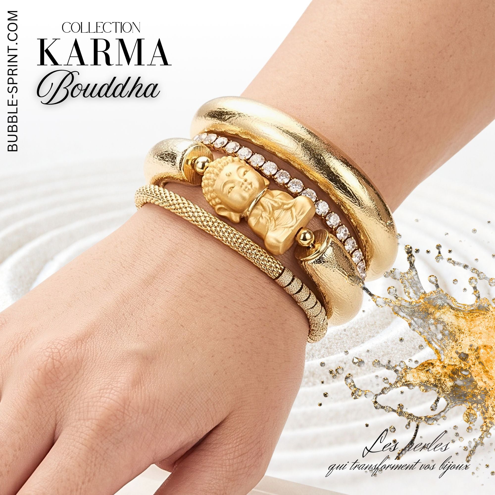 ARTSHOP Karma kit bracelet bouddha doré à faire soi-même