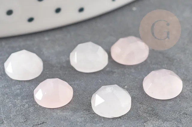 Gingerlily Cabochon quartz rose naturel 7.5mm x1