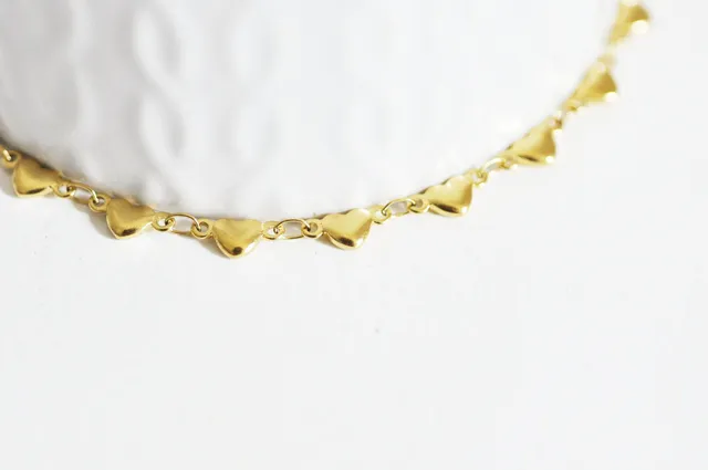 Gingerlily Bracelet coeur acier doré 14k 21 cm x1