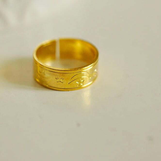 Gingerlily Apprêts G1863 bague réglable lune étoiles 14mm lot 2