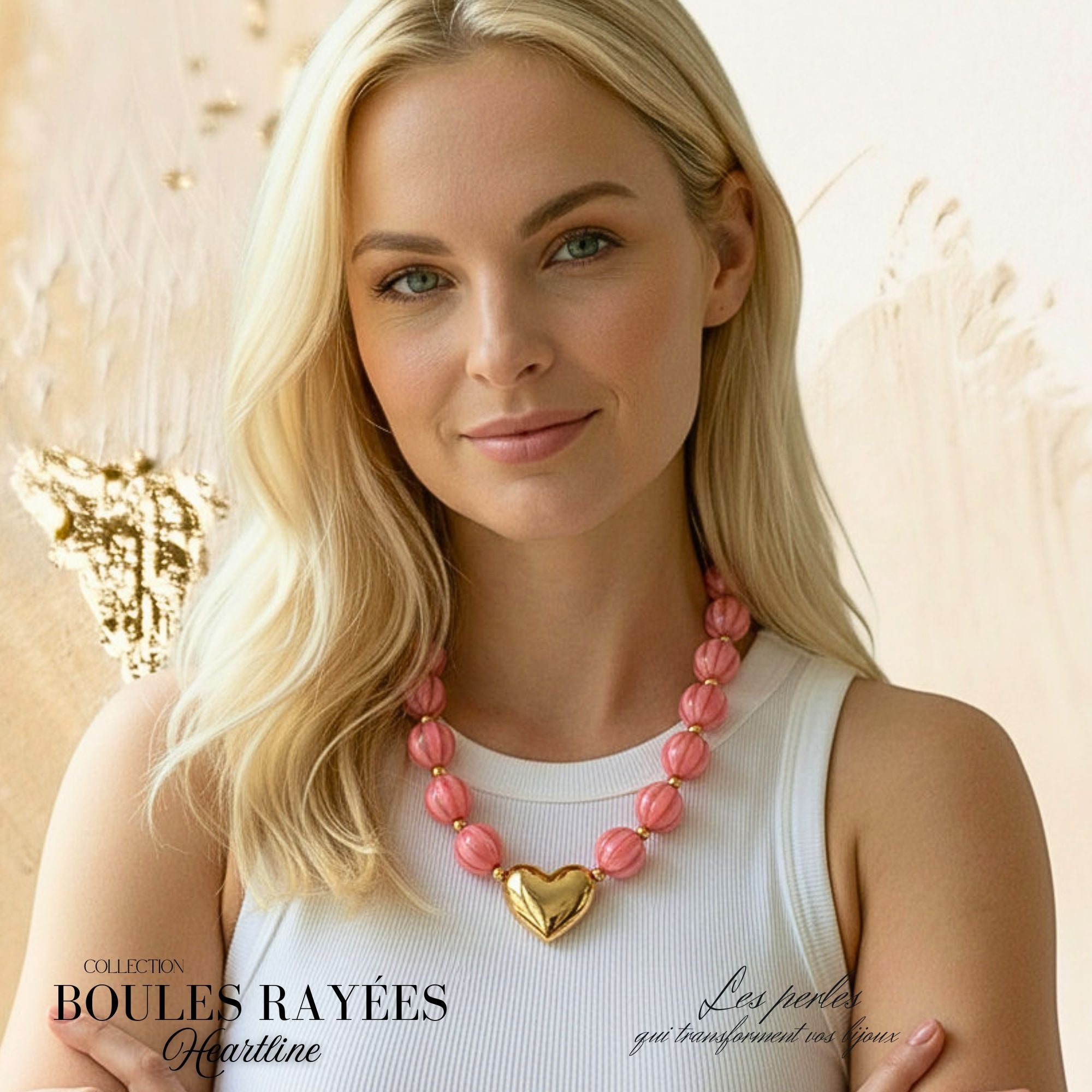 ARTSHOP Prêts-à-porter HEARTLINE collier rose 50 cm kit