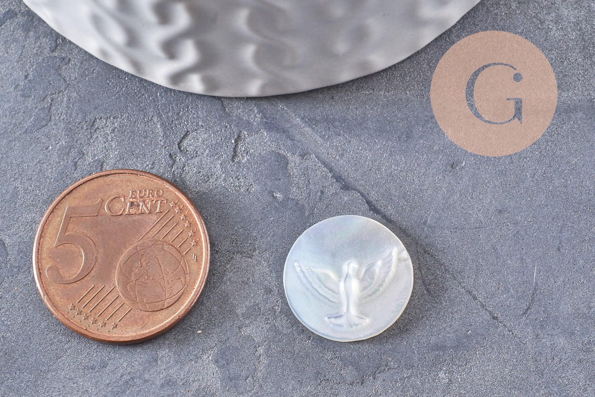 Gingerlily G9971 cabochon nacre colombe blanc 15,5mm