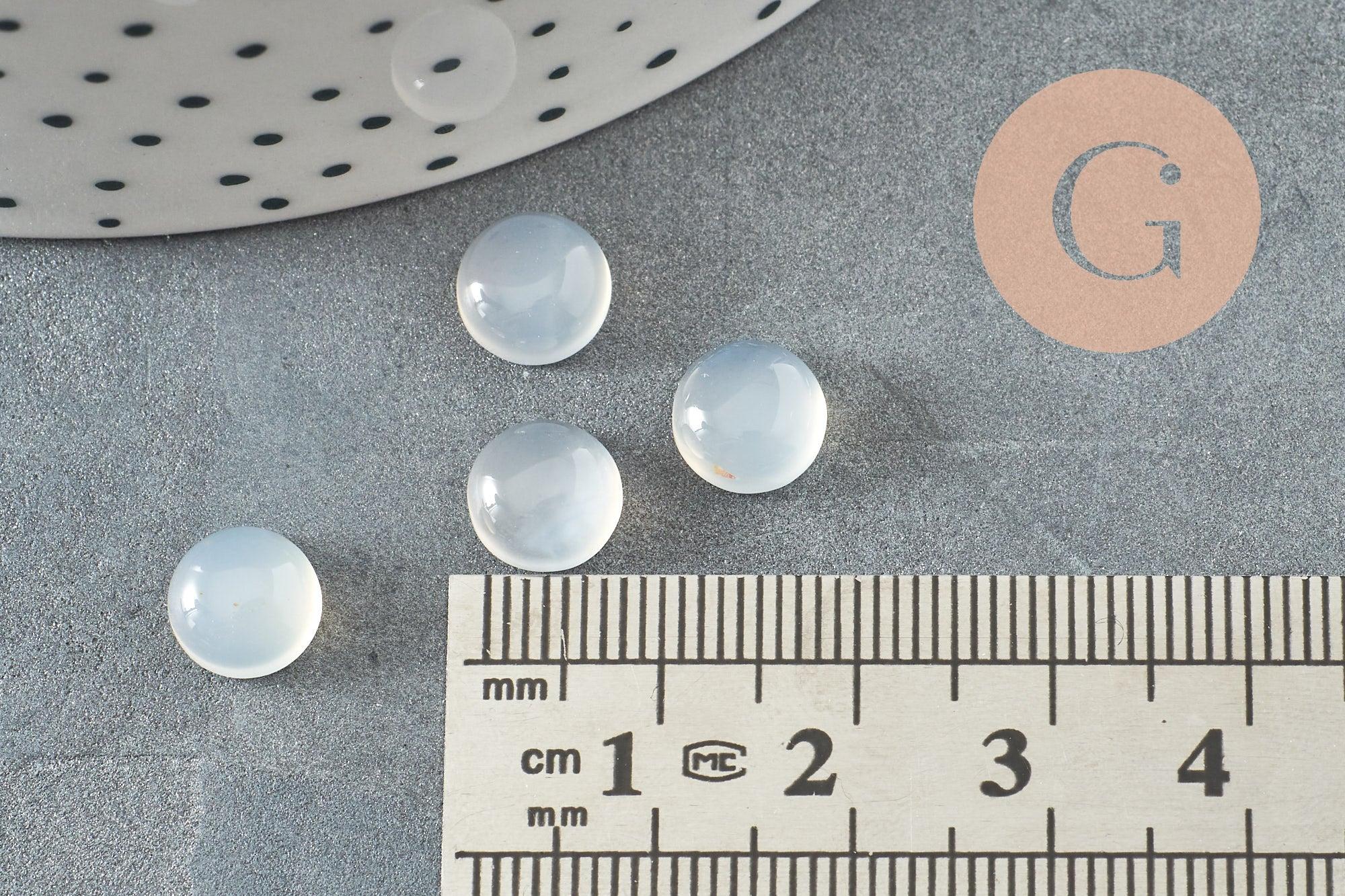 Gingerlily Cabochon rond G10031 agate blanche 8mm unité