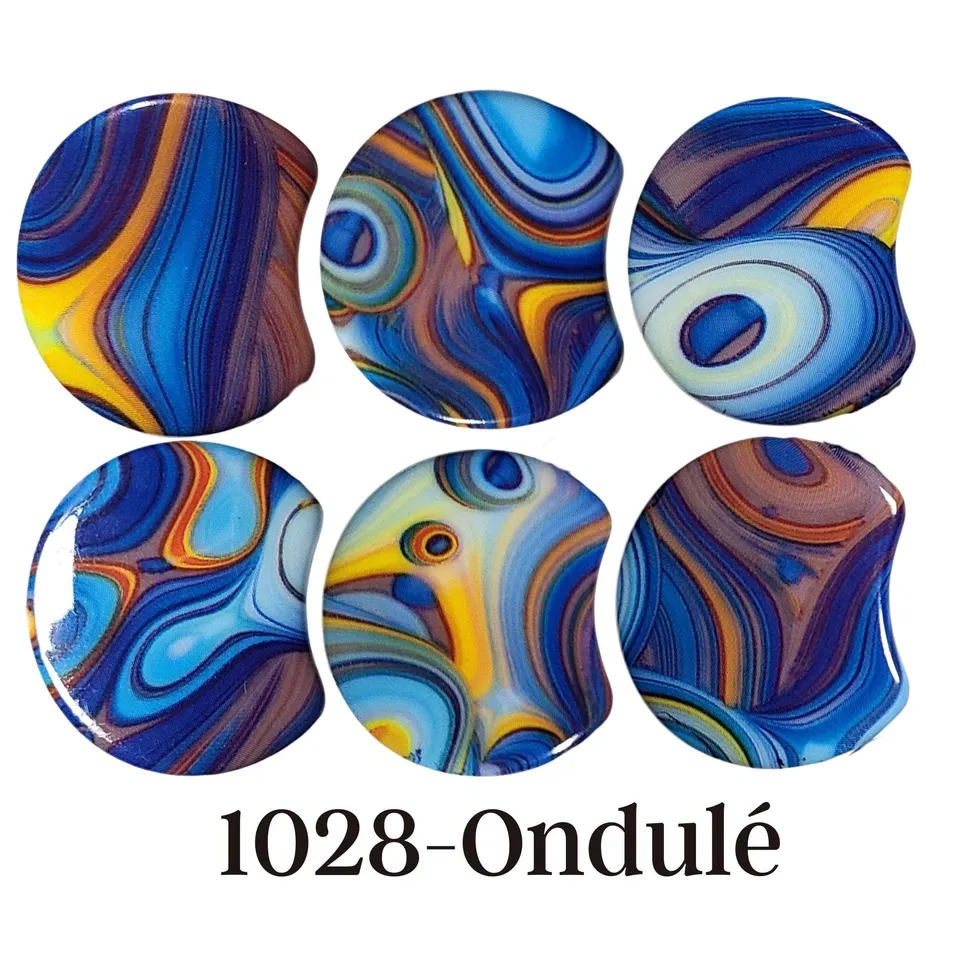 ARTSHOP Palets LUNE Perle résine motif ondulé x1 palet
