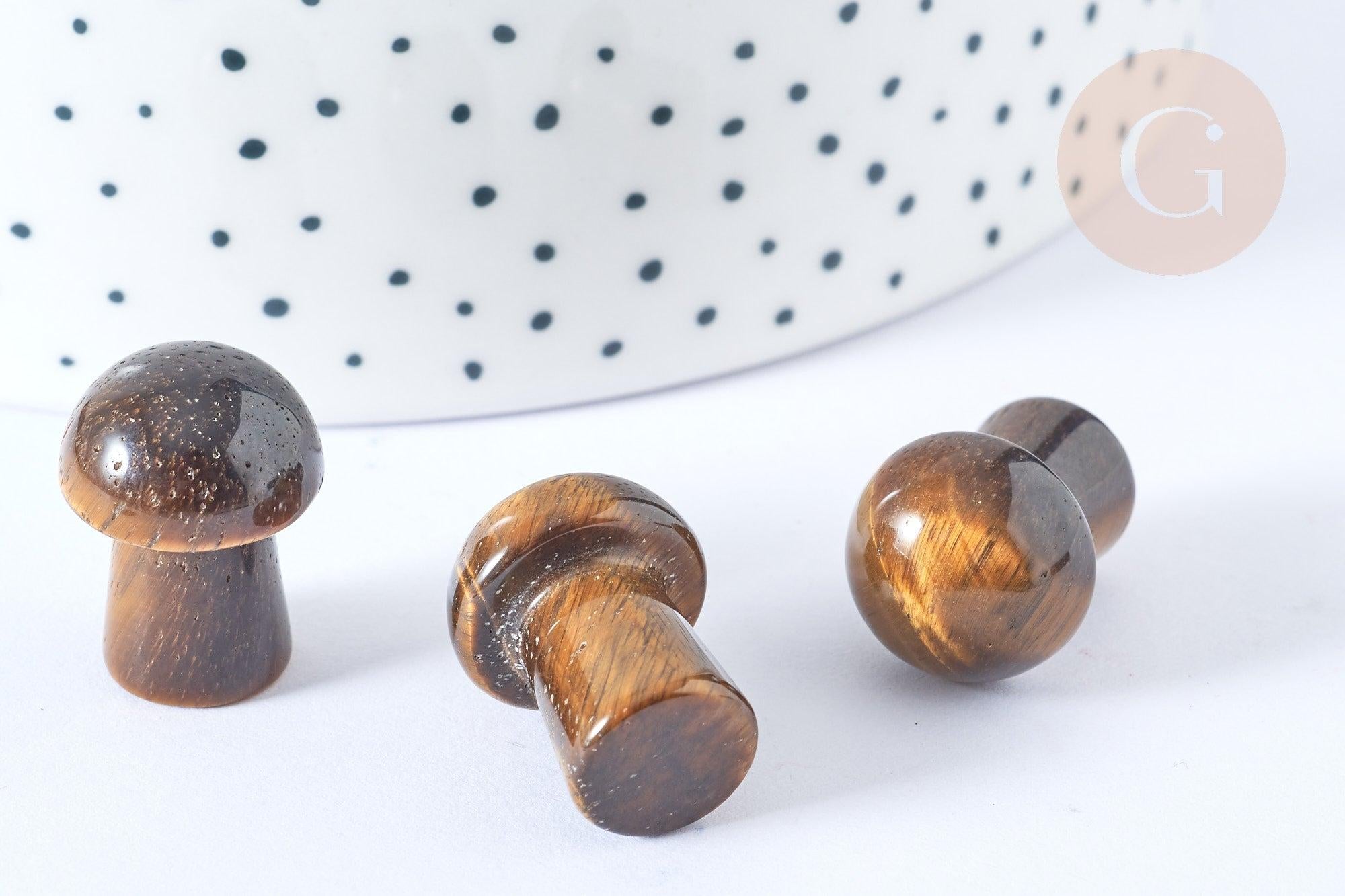Gingerlily Perles G7552 champignon massage oeil de tigre 20mm