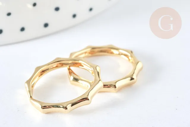 Gingerlily Bague G7385 vague laiton doré taille 53
