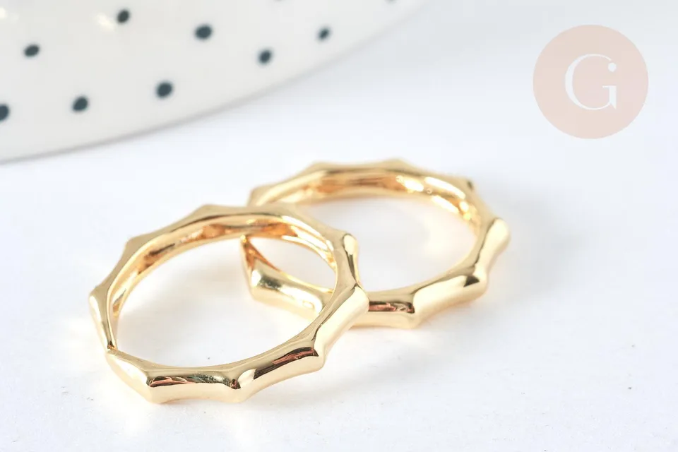 Gingerlily Bague G7385 vague laiton doré taille 53