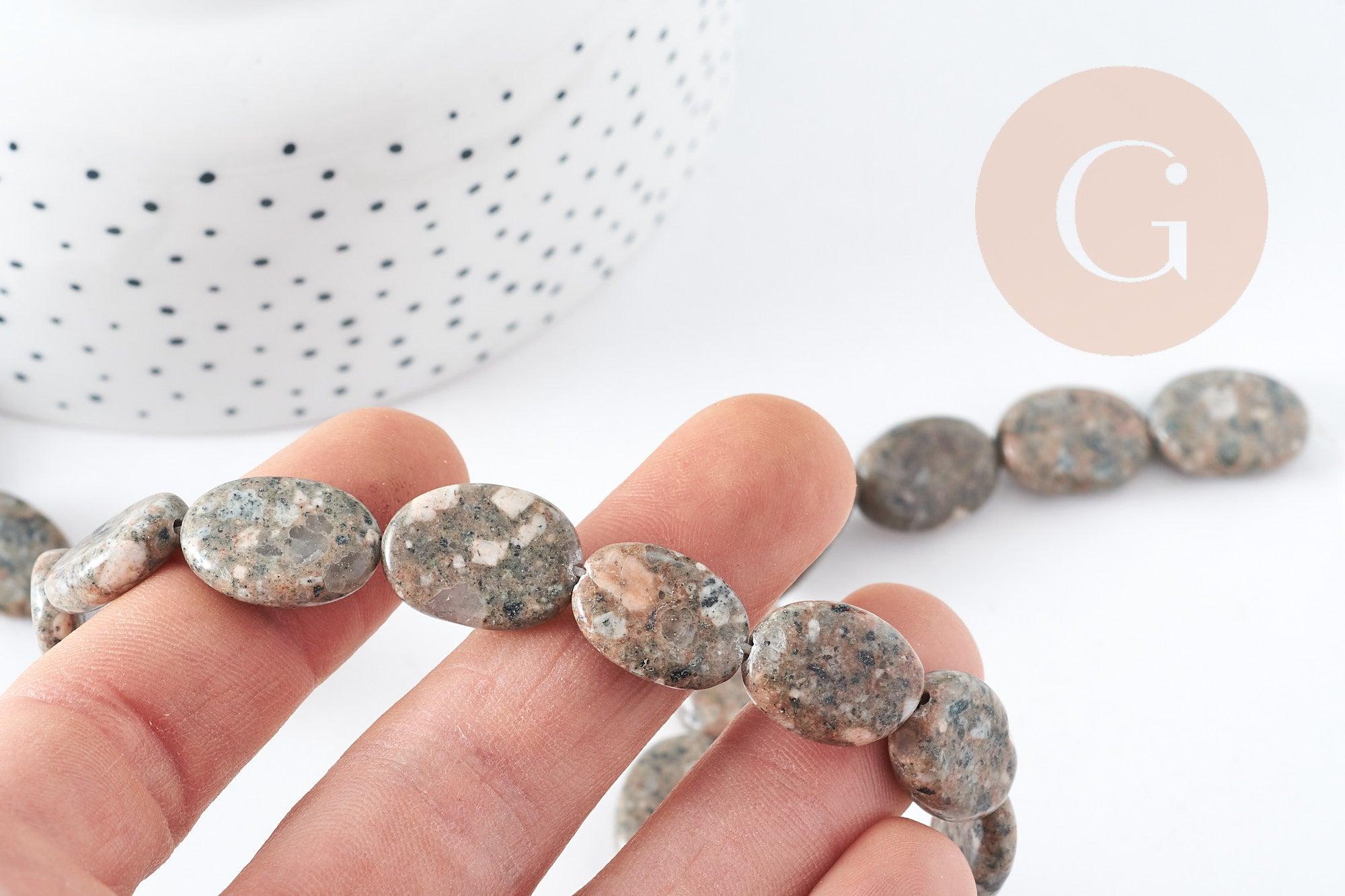 Gingerlily Perles jaspe sésame G8275 ovales 17mm x5