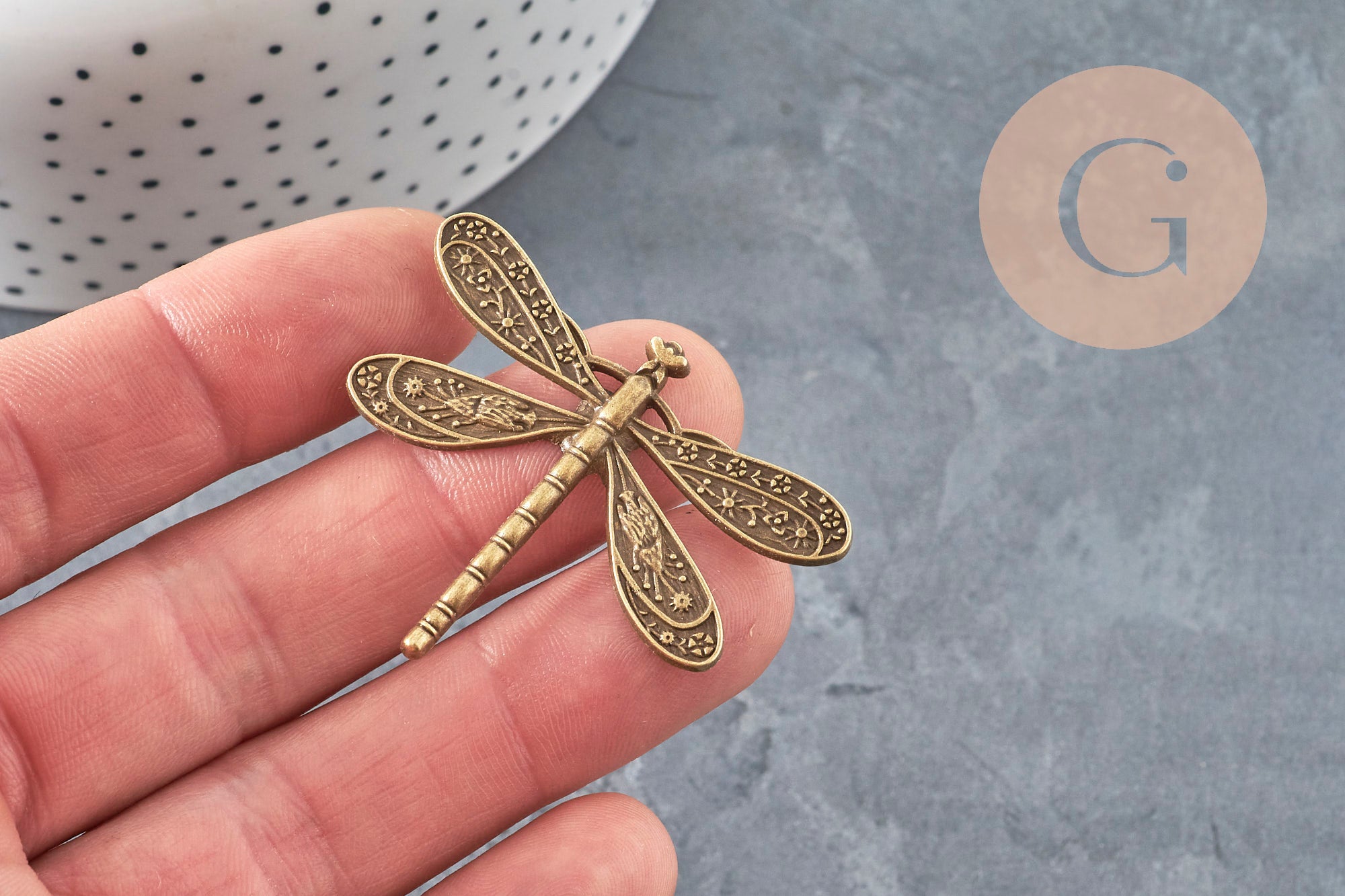 Gingerlily Pendentifs libellule bronze 38 mm pendentif zamac x2