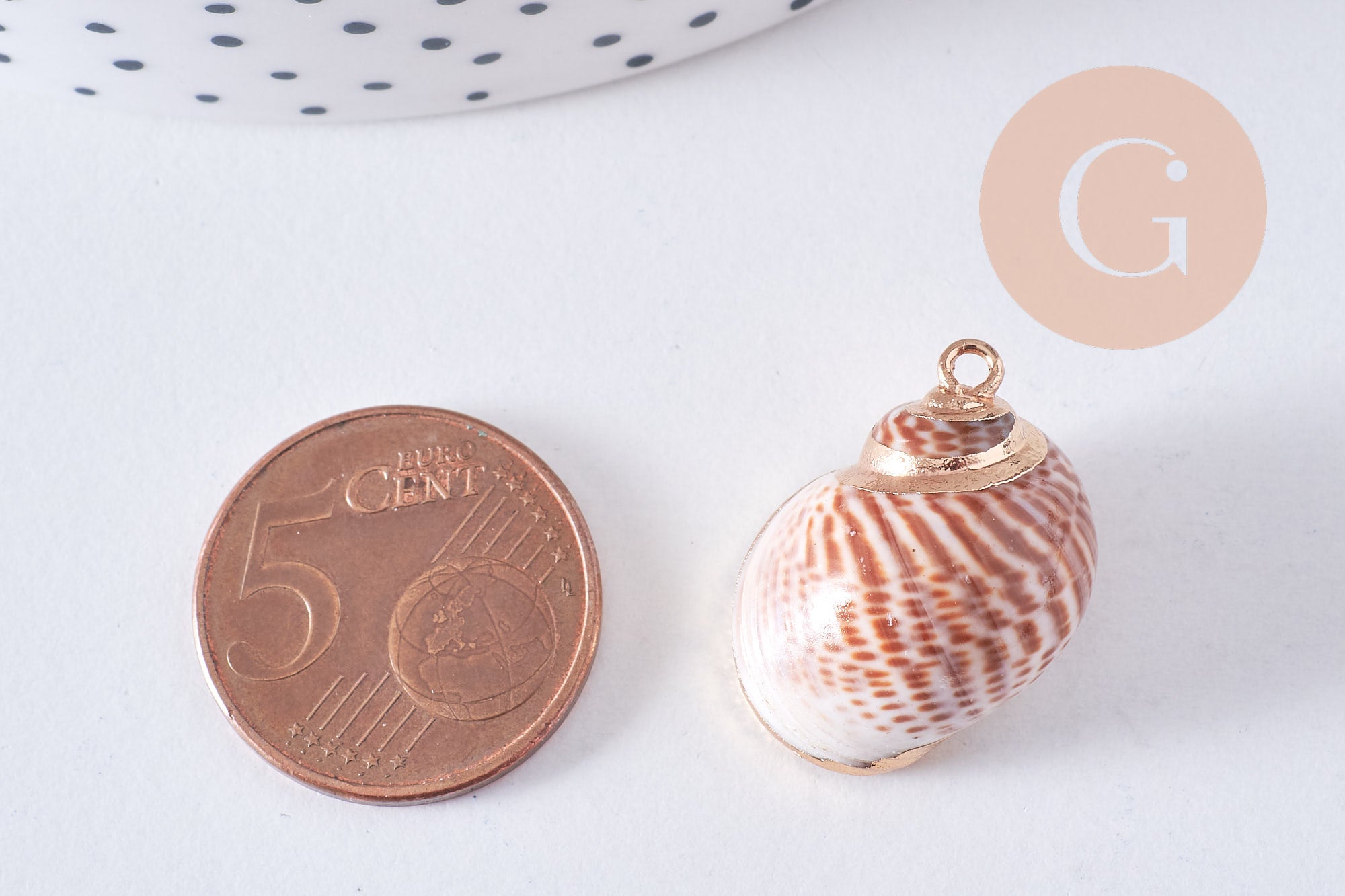 Gingerlily G0708 pendentif coquillage naturel doré 30mm x1