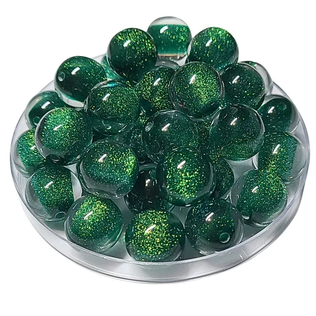 ARTSHOP Boules Glitters 299 Emeraude perles acryliques 16MM x15