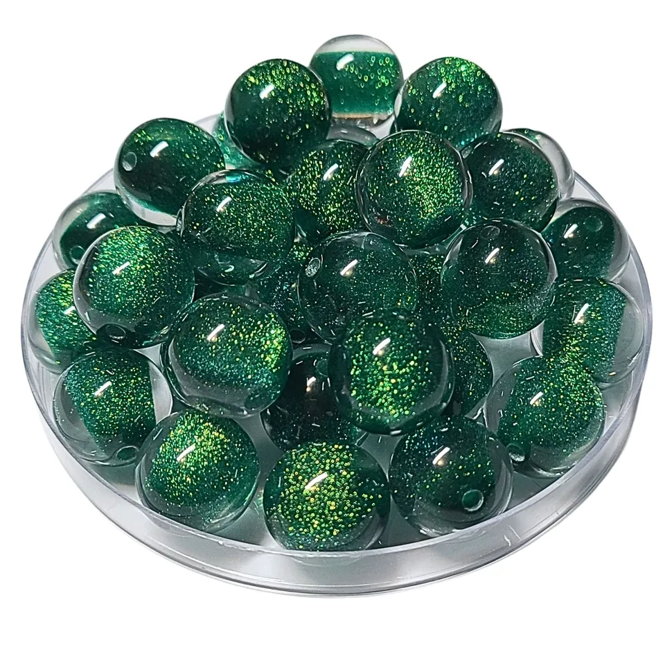 ARTSHOP Boules Glitters 299 Emeraude perles acryliques 16MM x15