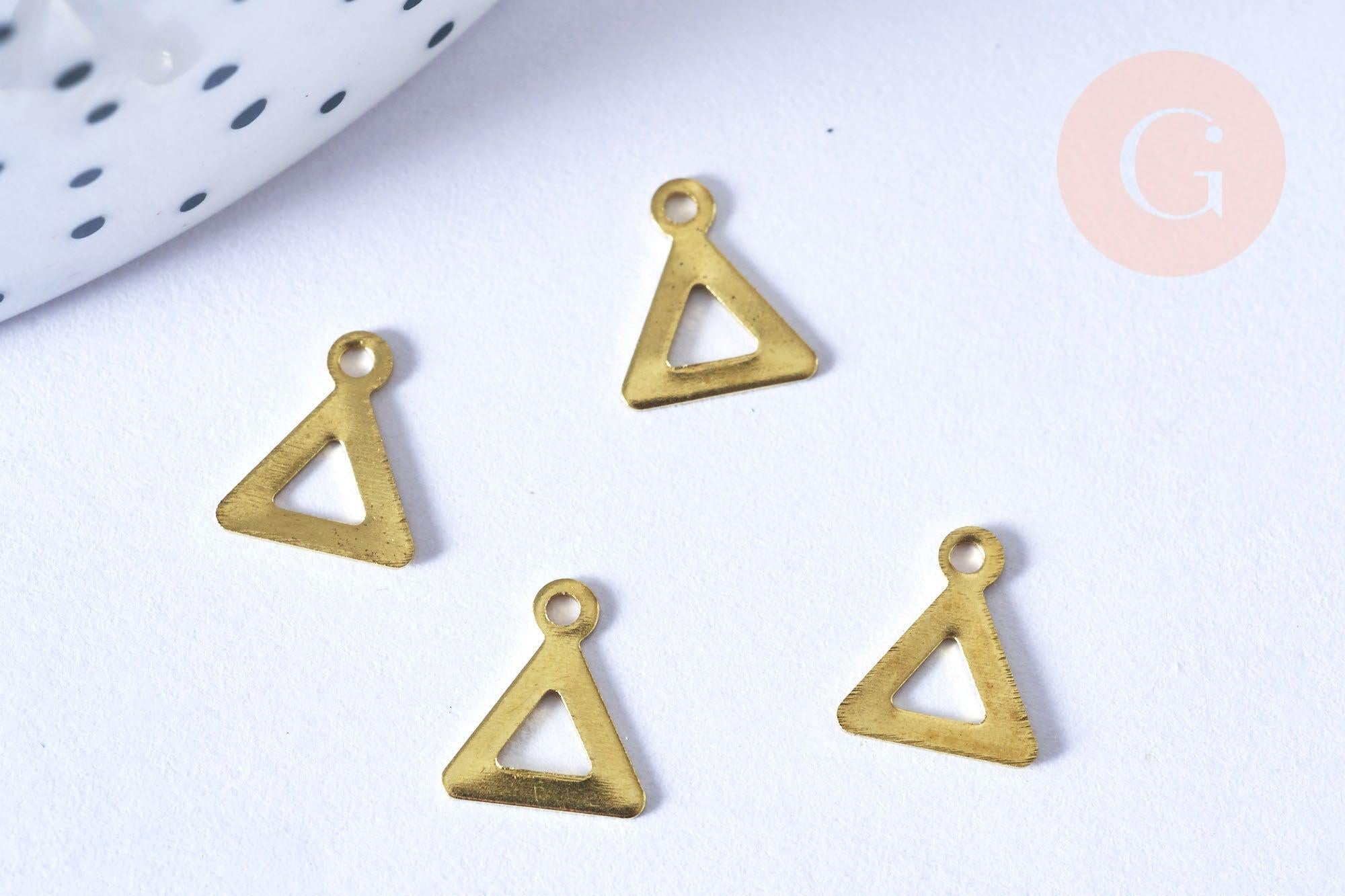 Gingerlily G6510 breloque triangle laiton brut 7mm x5