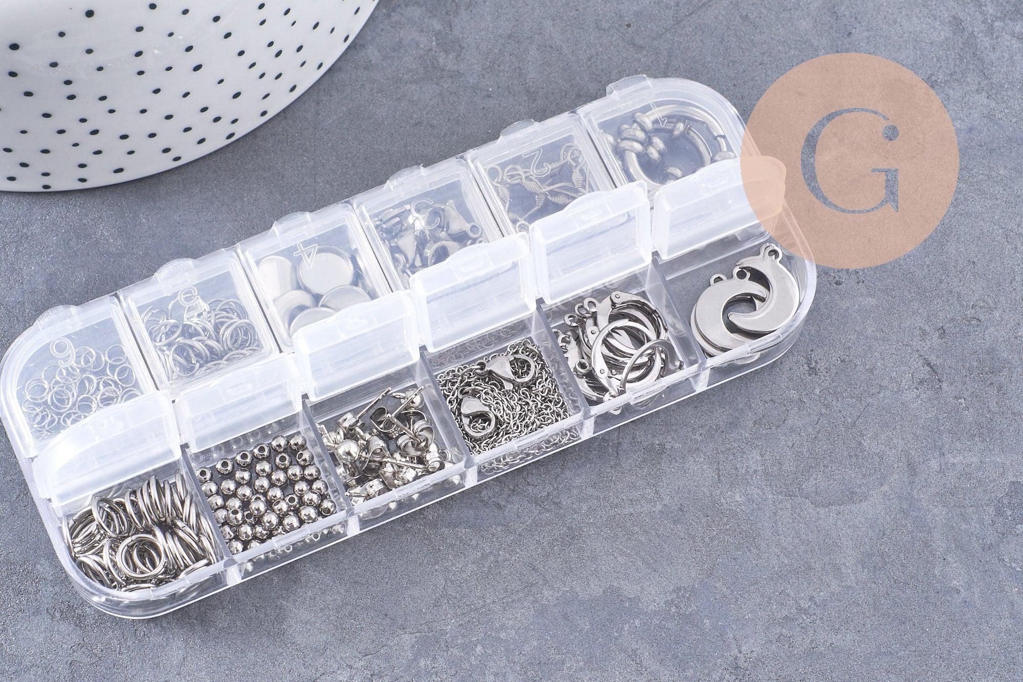 Gingerlily G10142 kit bijoux acier doré boîte 12 types