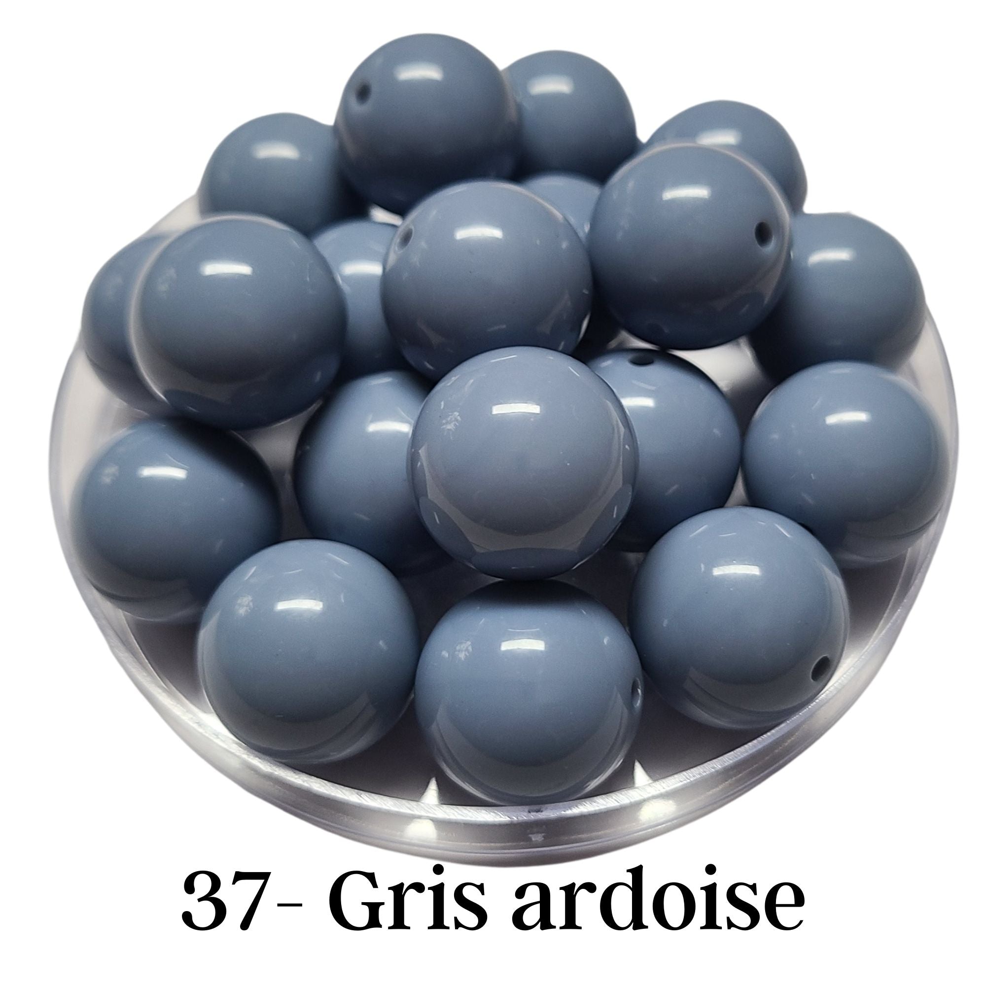ARTSHOP Boules 20MM 37 Gris ardoise perles acryliques lot 10 brillantes