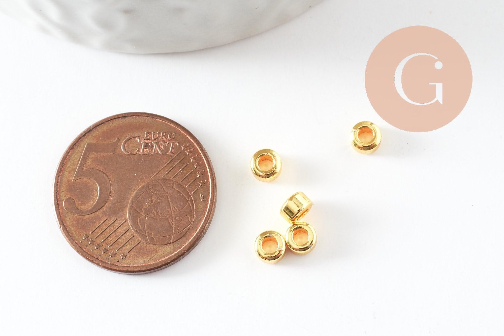 Gingerlily Perles rondelles laiton doré 4mm intercalaire x20