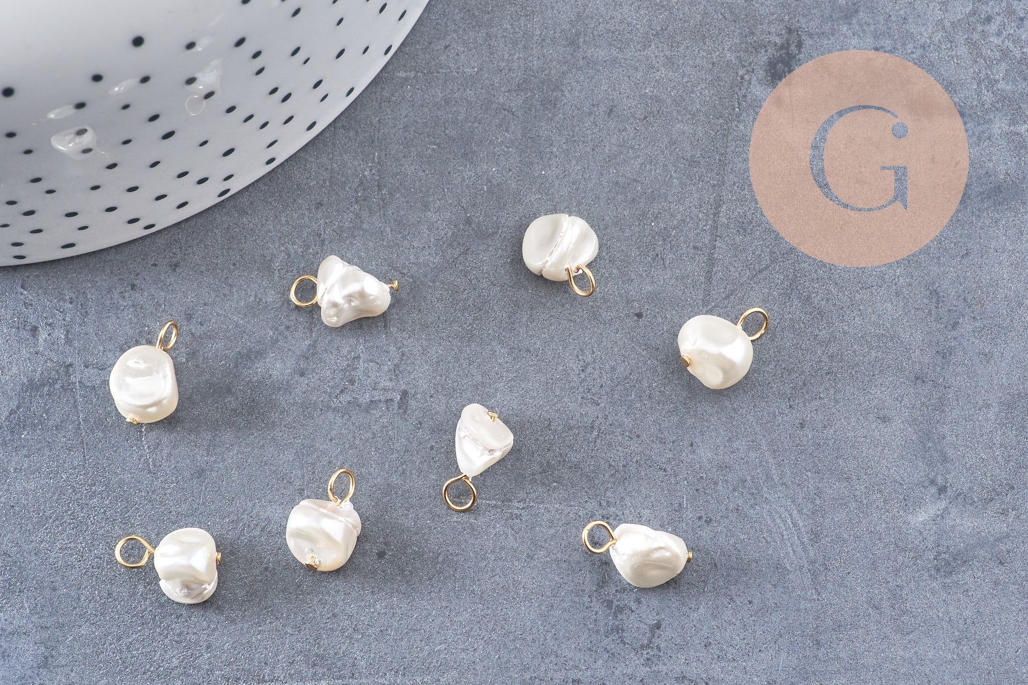 Gingerlily Pendentifs breloque coquillage G10874 14mm doré