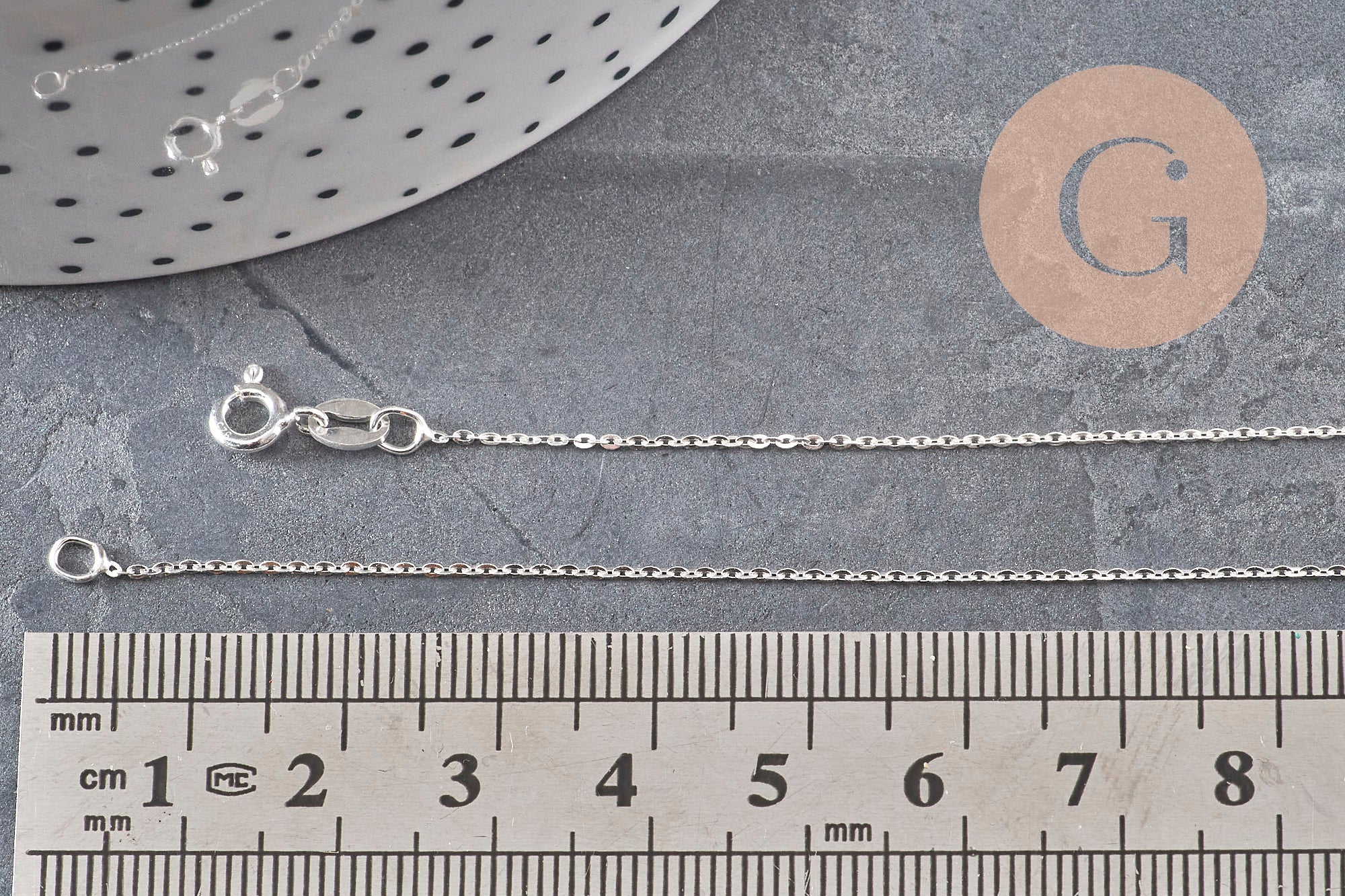 Gingerlily Chaîne forçat G5342 collier argent 925 45cm 0,9mm