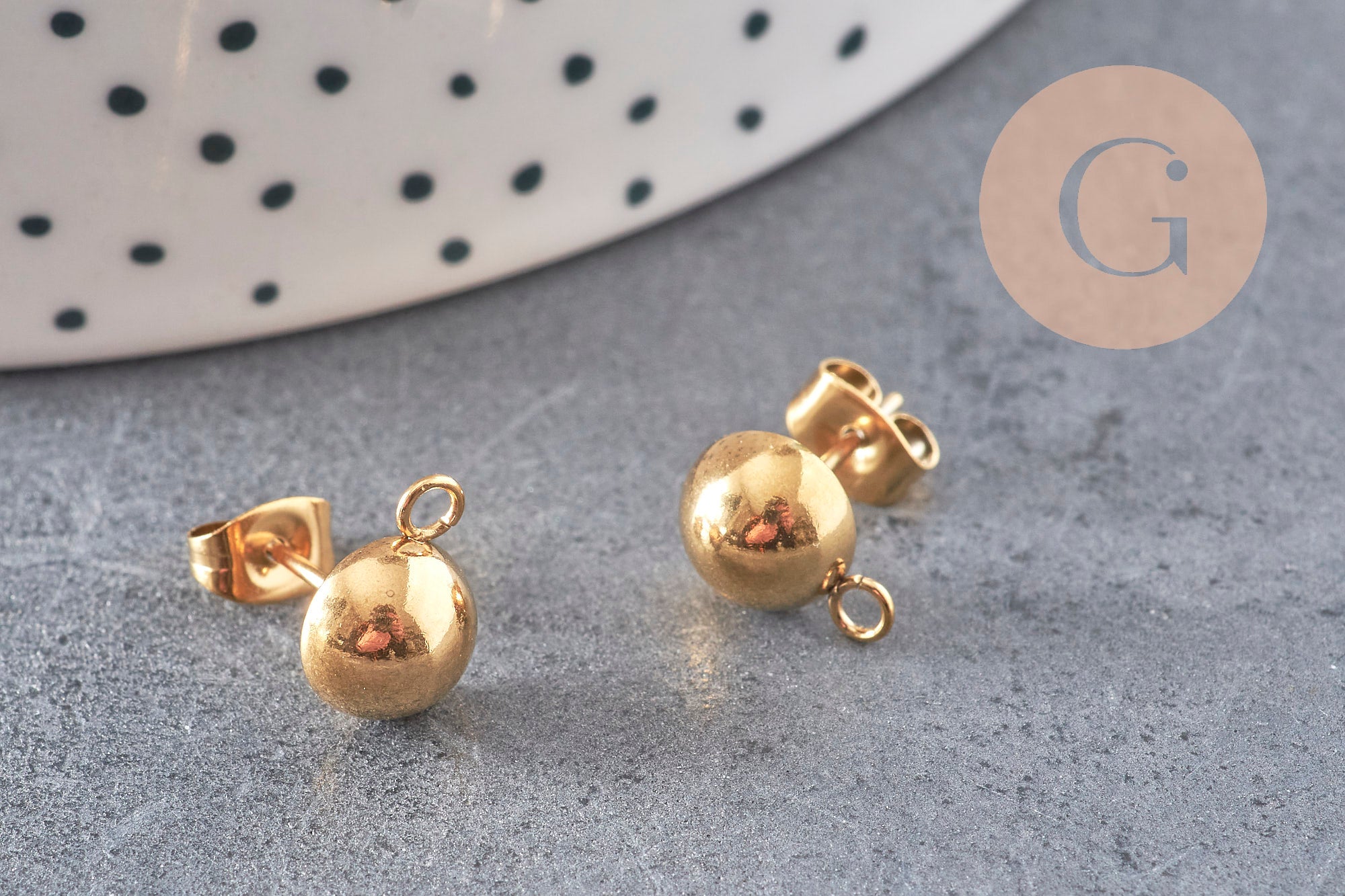 Gingerlily Clous puces G11019 boucles 8 mm doré la paire