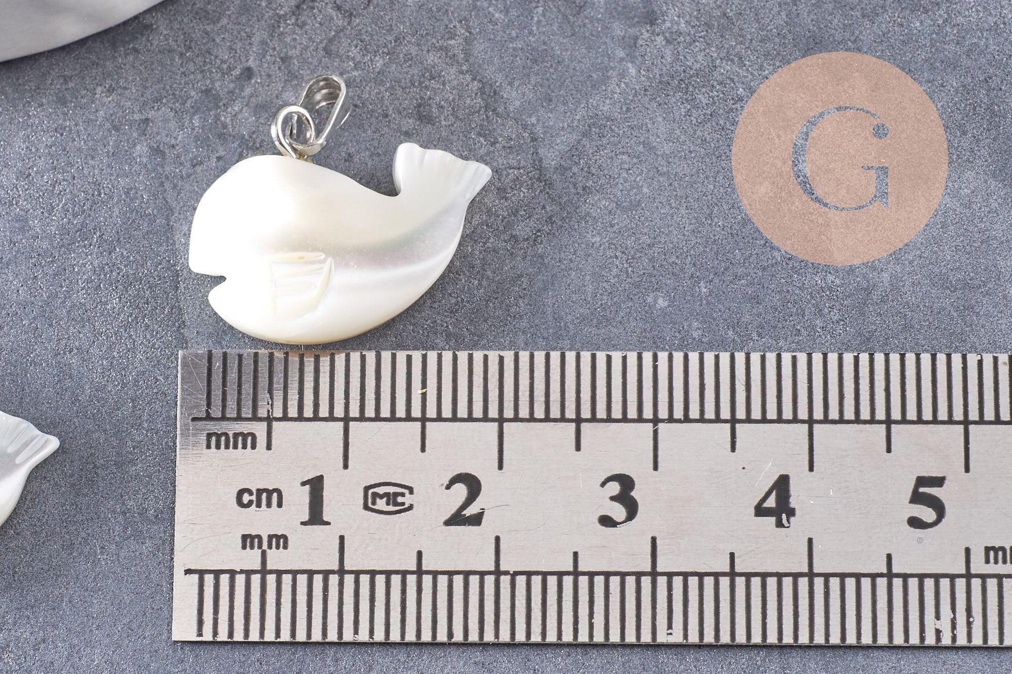 Gingerlily Pendentifs G9914 baleine nacre blanche 19,5mm pendentif x1