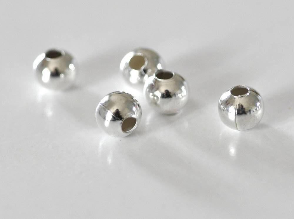 Gingerlily Perles rondes argent 10mm les 10 intercalaires métal