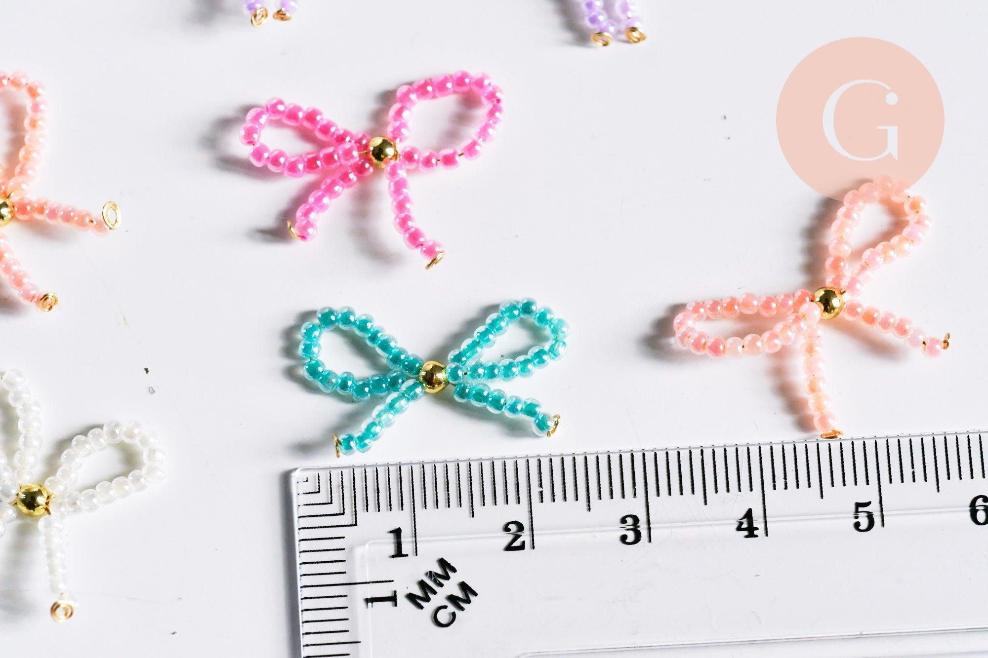 Gingerlily Pendentifs G7103 pendentif nœud rocaille rose 15mm