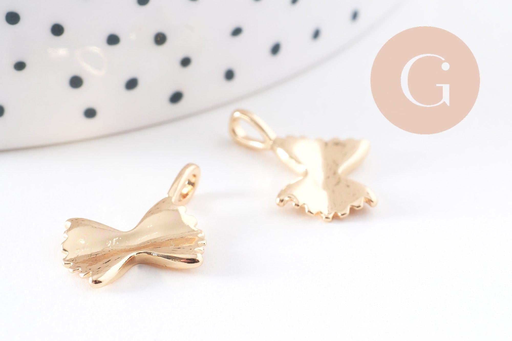 Gingerlily Pendentifs farfalle papillon doré 18k 17mm