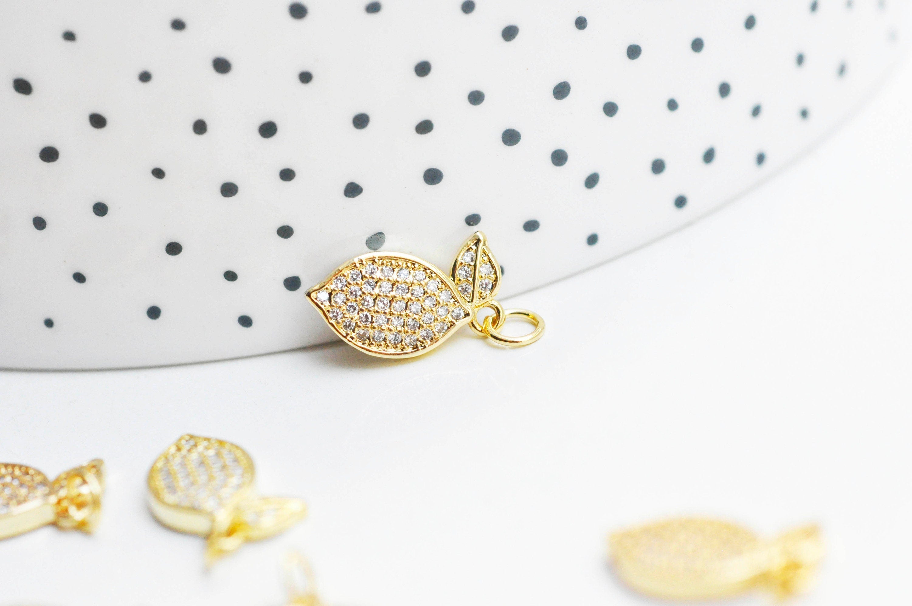 Gingerlily Pendentifs DIY G4530 pendentif citron doré 18K 16mm x1