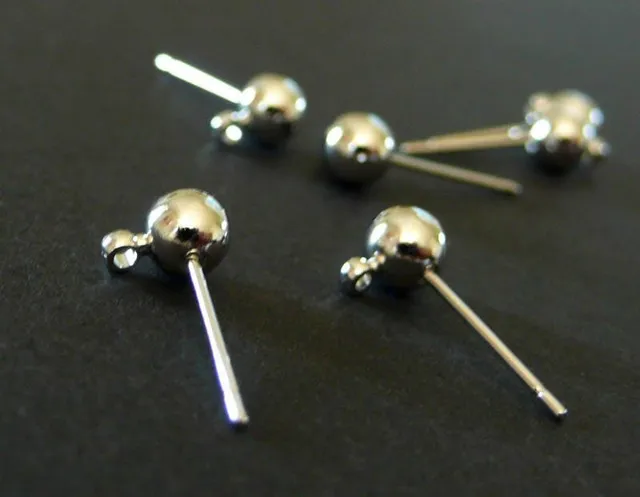Gingerlily Apprêts clous puces boule platine 5mm x10