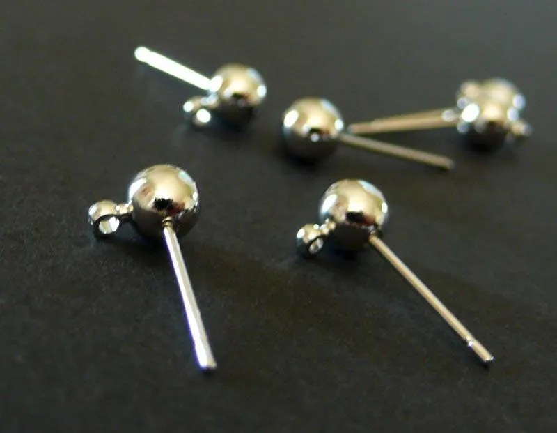 Gingerlily Apprêts clous puces boule platine 5mm x10