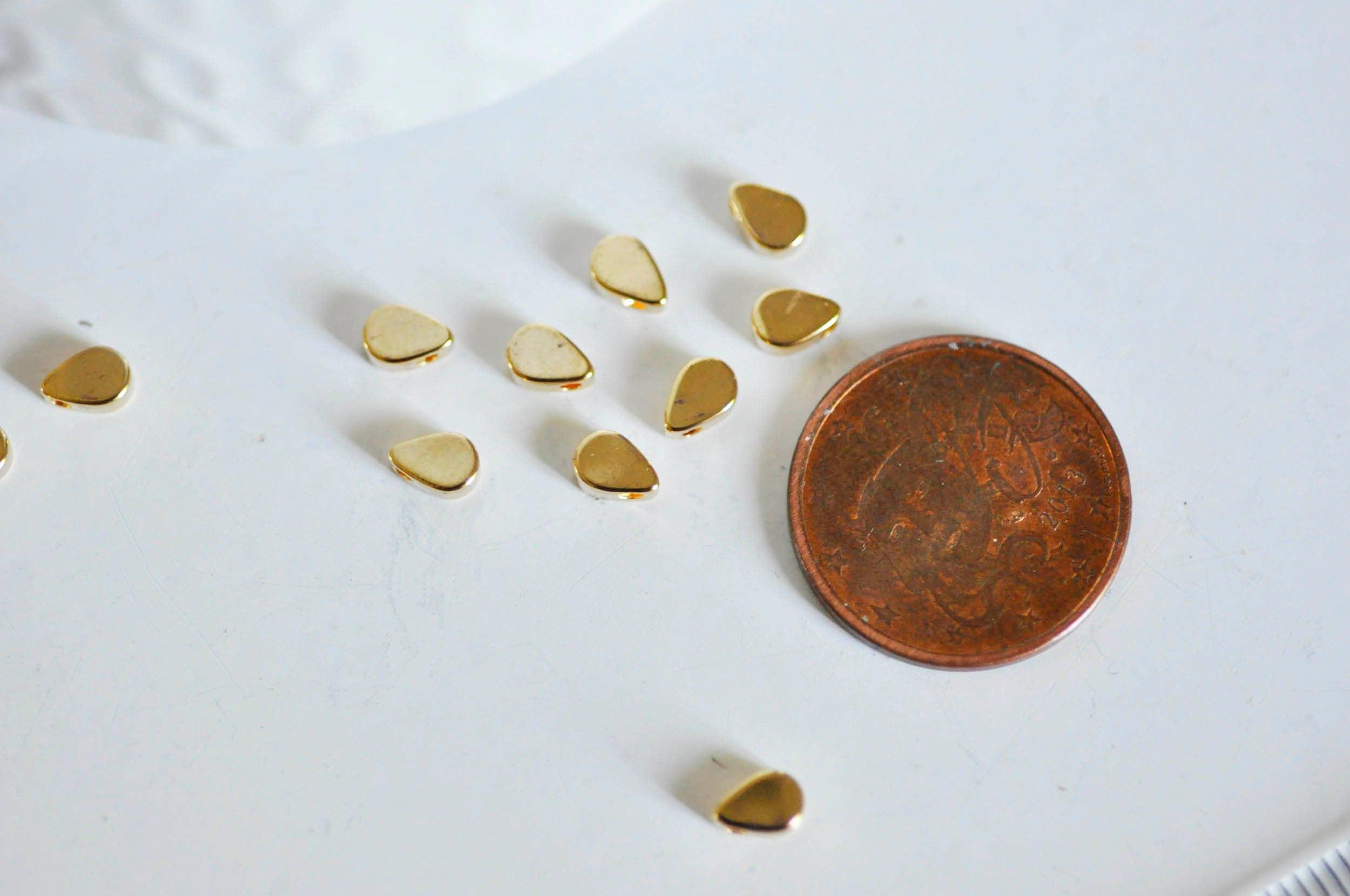 Gingerlily Perles goutte laiton doré 18k 6mm x30