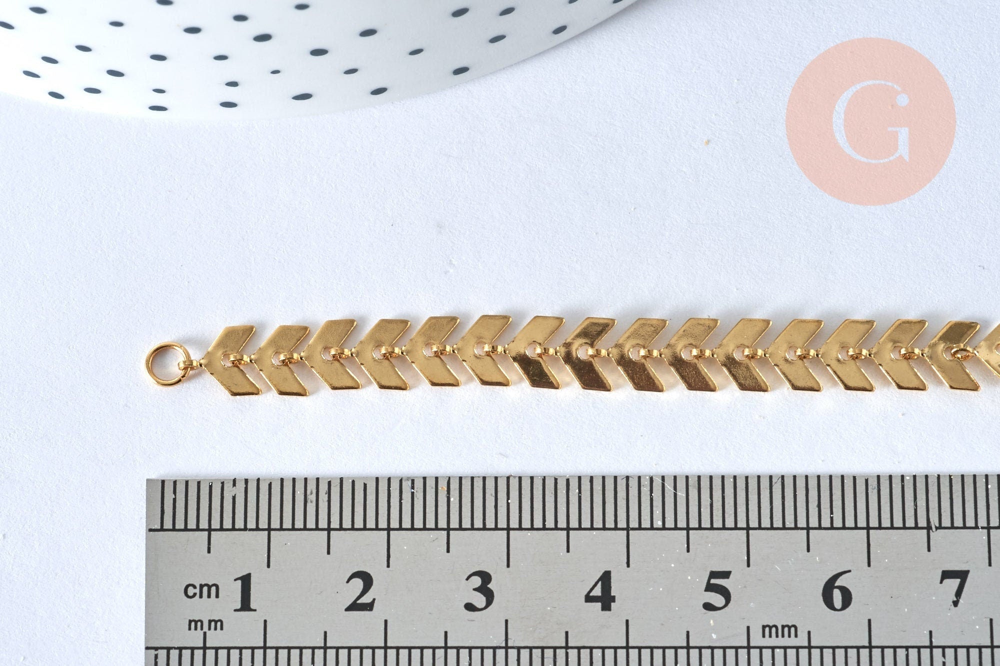 Gingerlily Bracelet base arête poisson acier doré 16cm x1